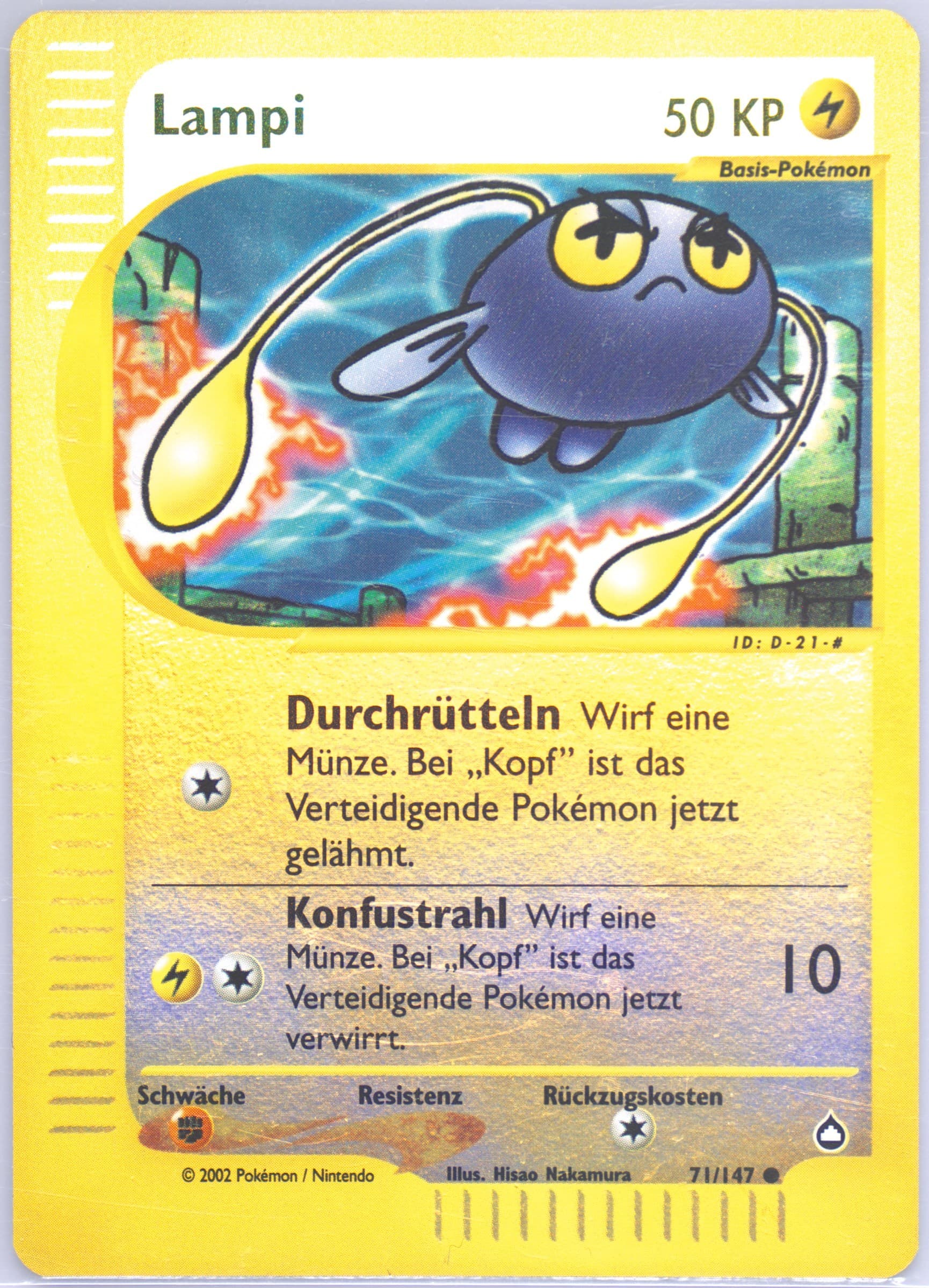 Lampi-Reverse Foil German (71) 2003 Pokemon Aquapolis