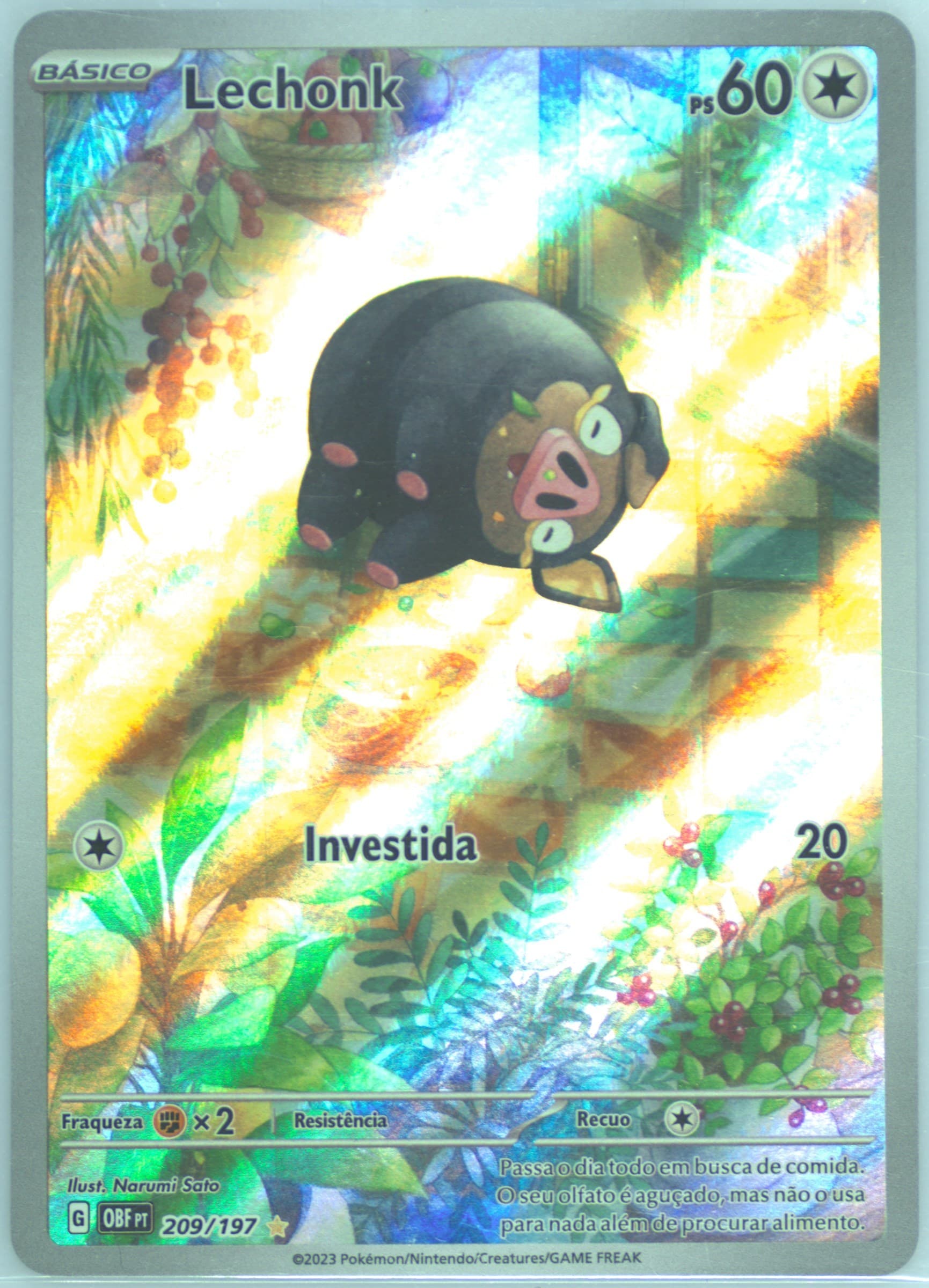 Lechonk Illustration Rare (209) 2023 Pokemon Portuguese Obf PT-Obsidian Flames