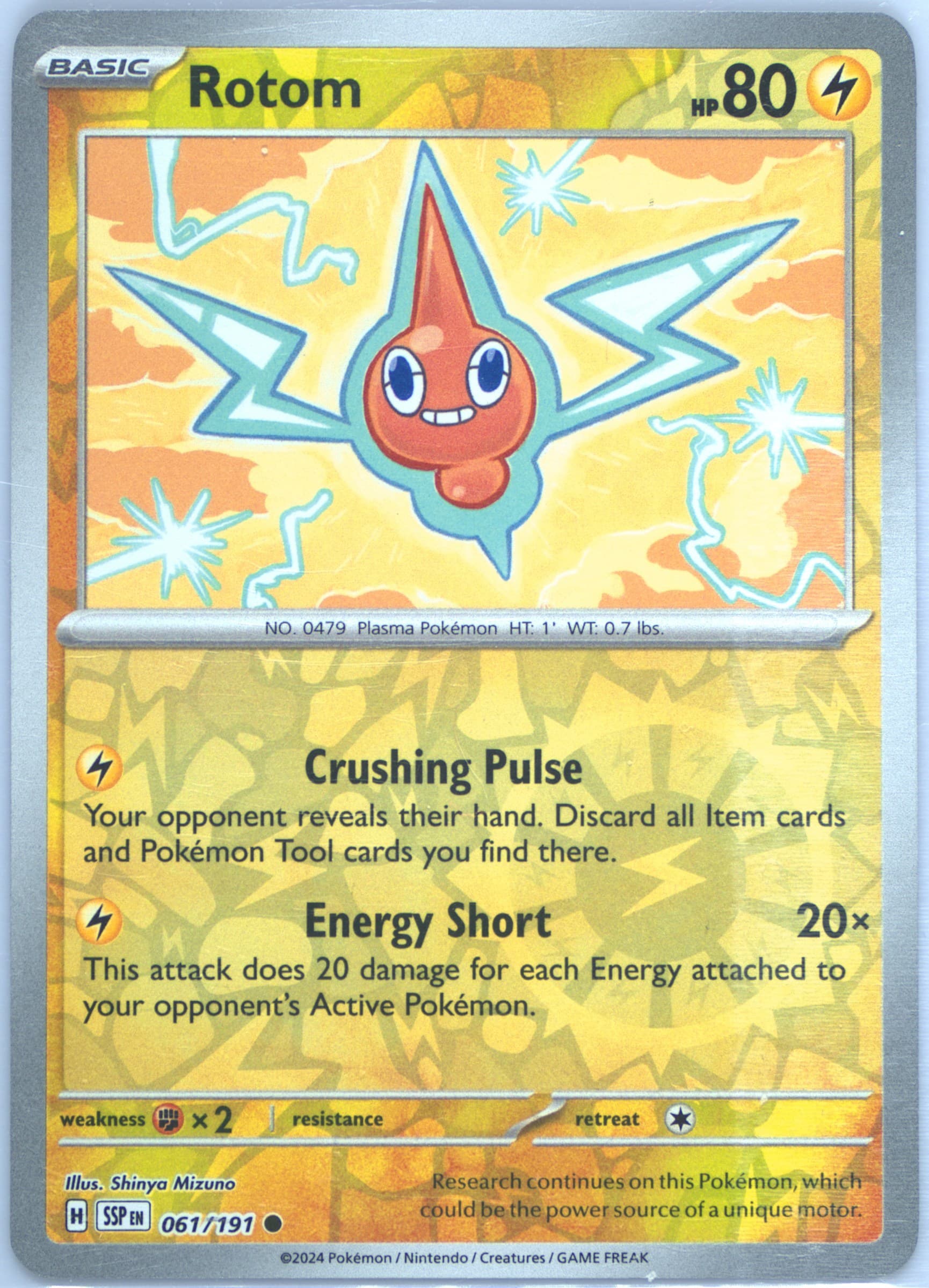 Rotom Reverse Holo (061) 2024 Pokemon Ssp EN-Surging Sparks
