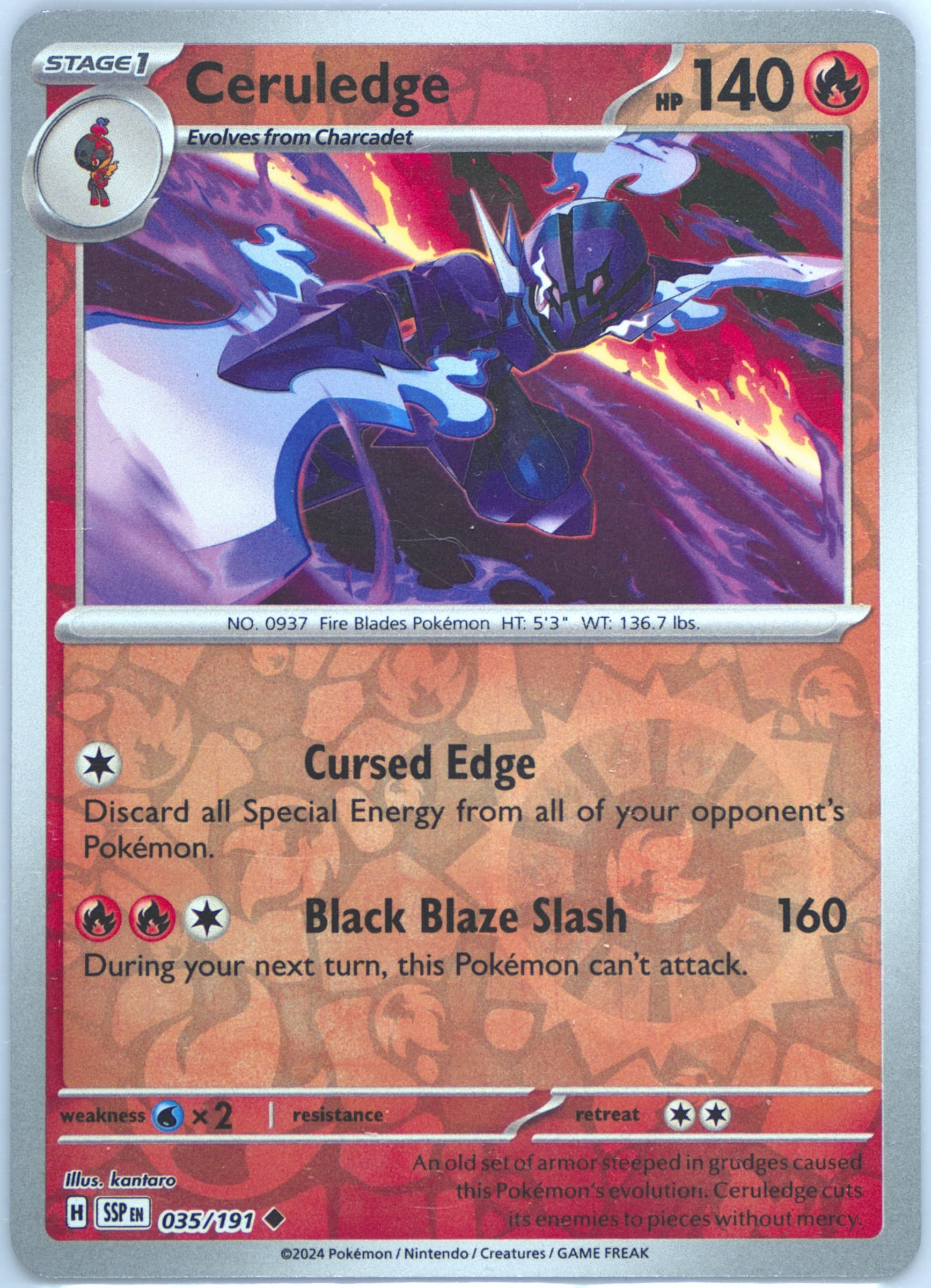 Ceruledge Reverse Holo (035) 2024 Pokemon Ssp EN-Surging Sparks