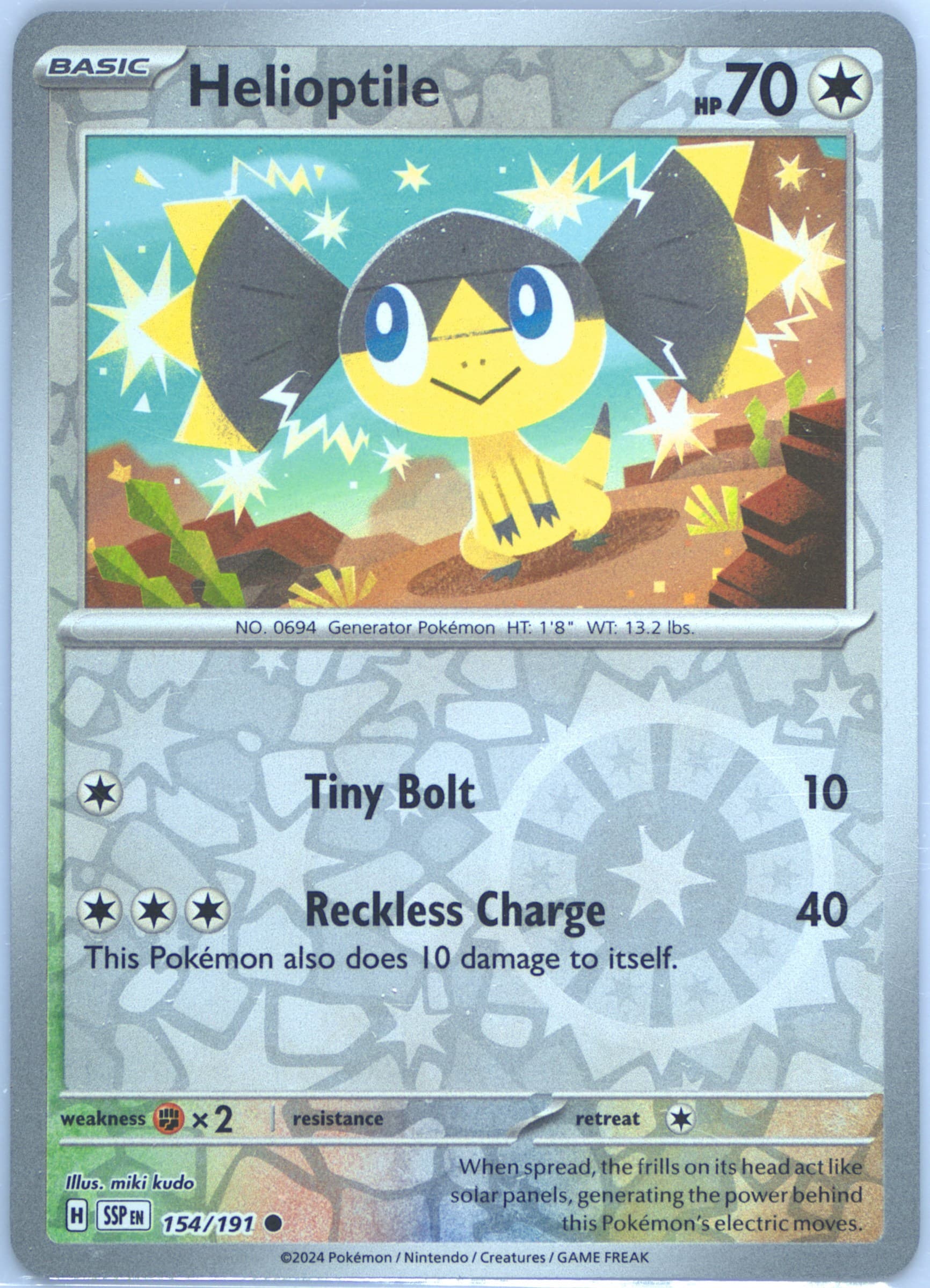 Helioptile Reverse Holo (154) 2024 Pokemon Ssp EN-Surging Sparks