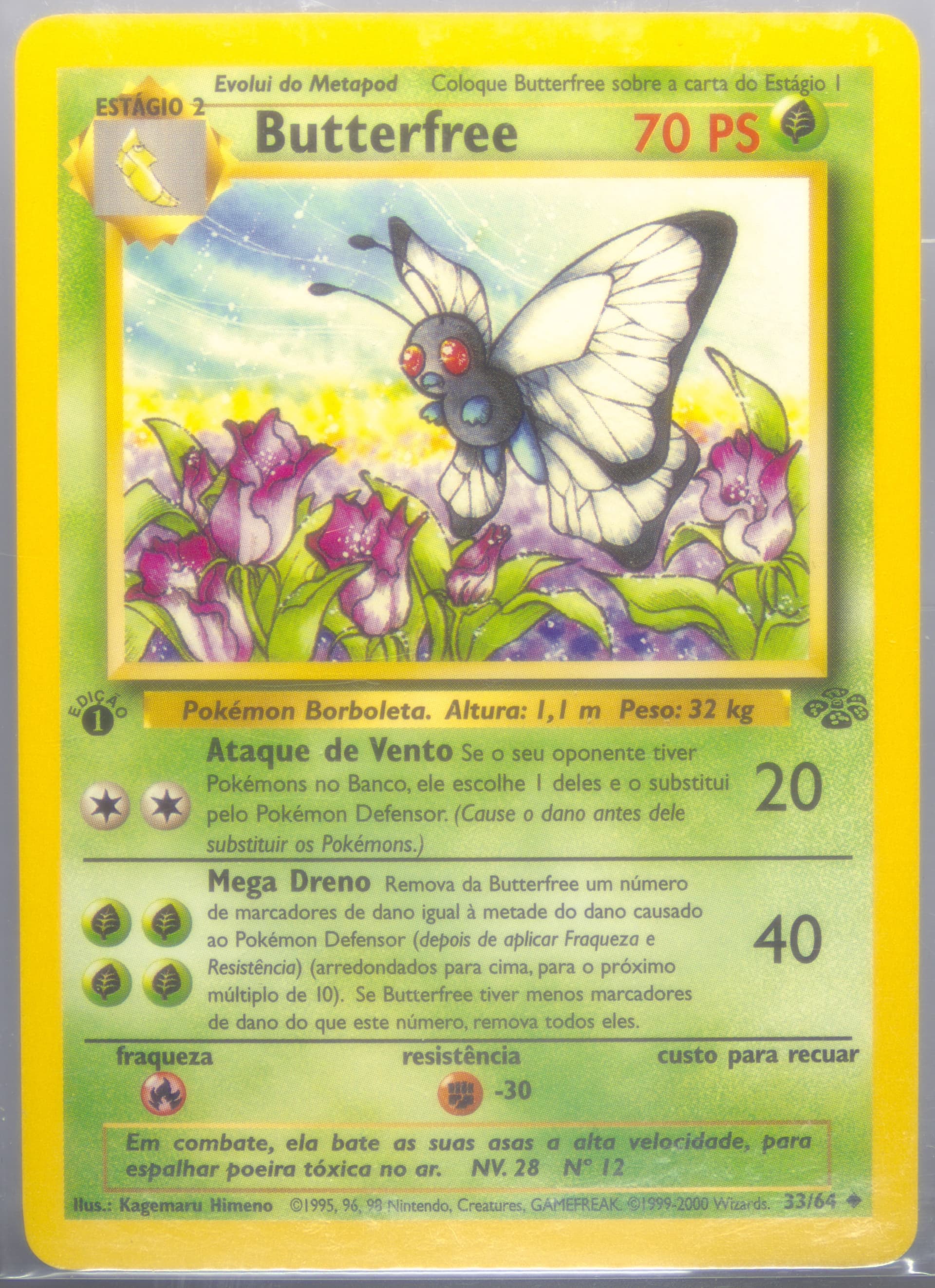 Butterfree 1st Edition (33) 2000 Pokemon Portuguese Jungle