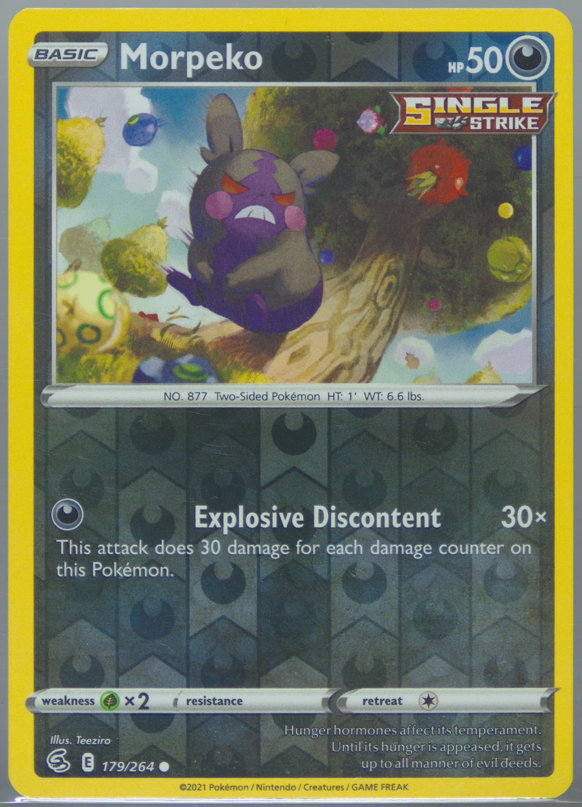 Morpeko-Reverse Foil (179) 2021 Pokemon Sword & Shield Fusion Strike