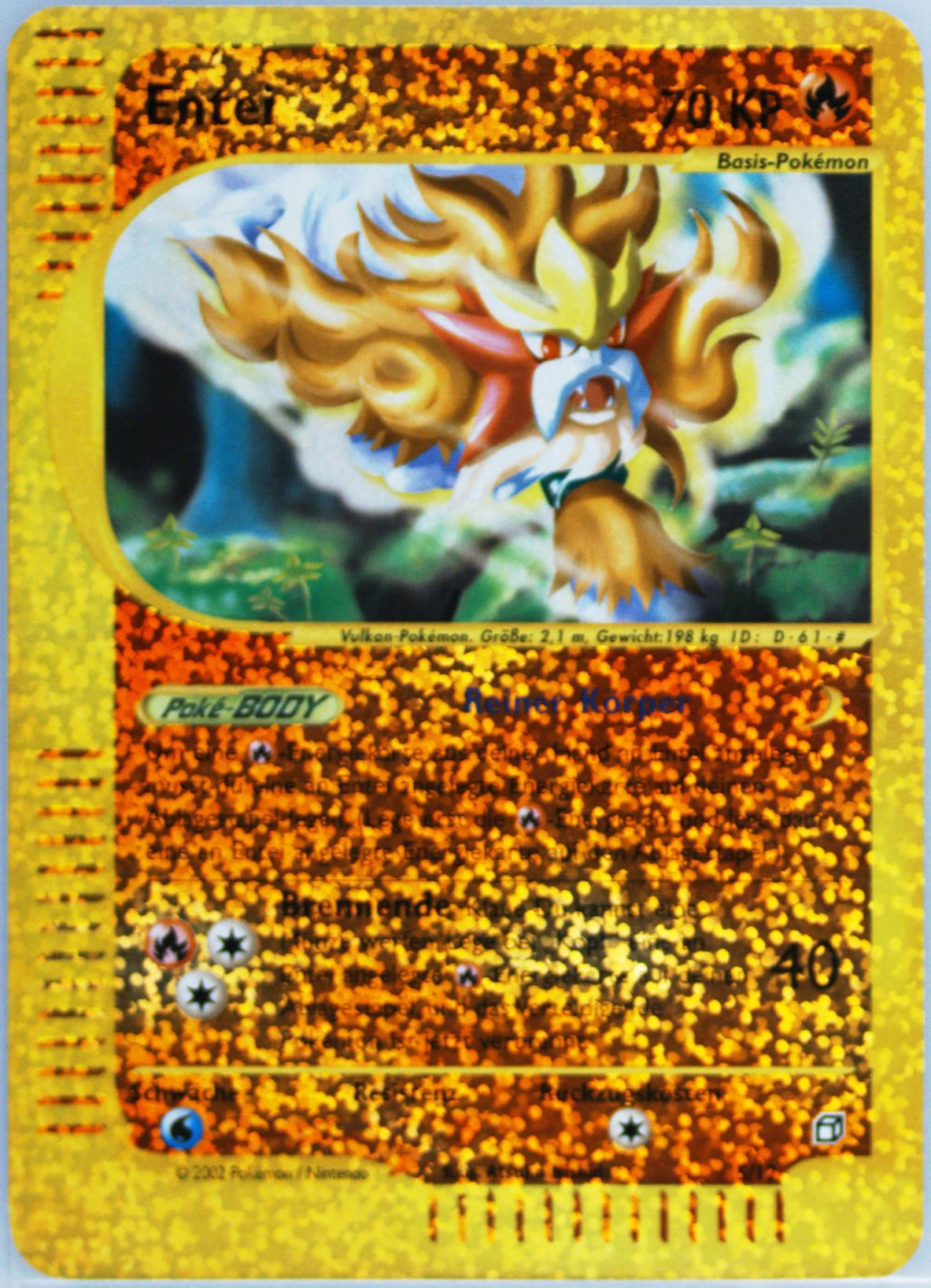 Entei German (5) 2003 Pokemon Aquapolis Box Topper