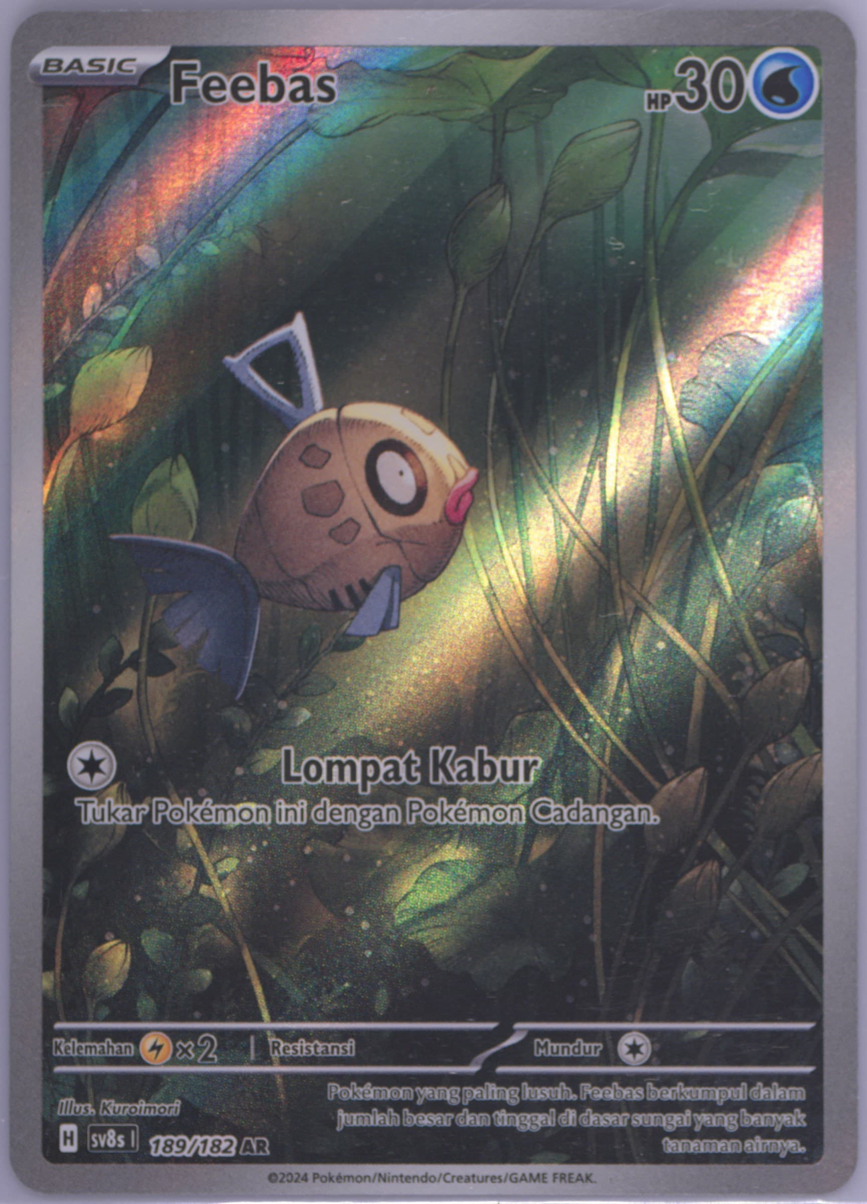 Feebas Art Rare (189) 2024 Pokemon Indonesian Sv8s I-Stellar Lightning