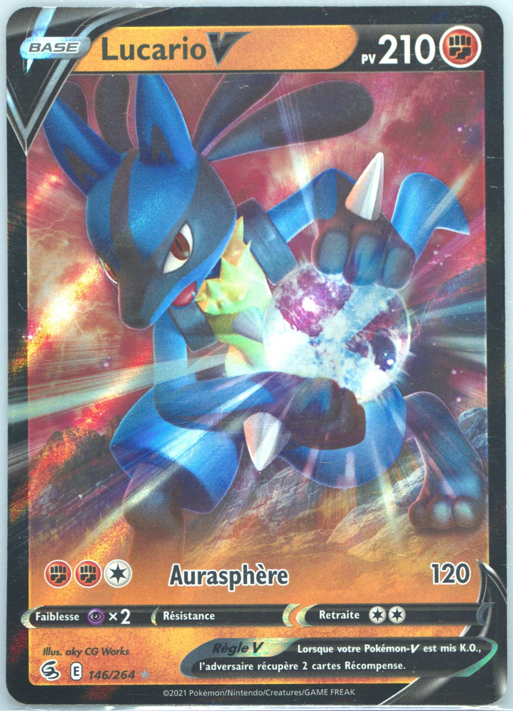 Lucario V French (146) 2021 Pokemon Sword & Shield Fusion Strike