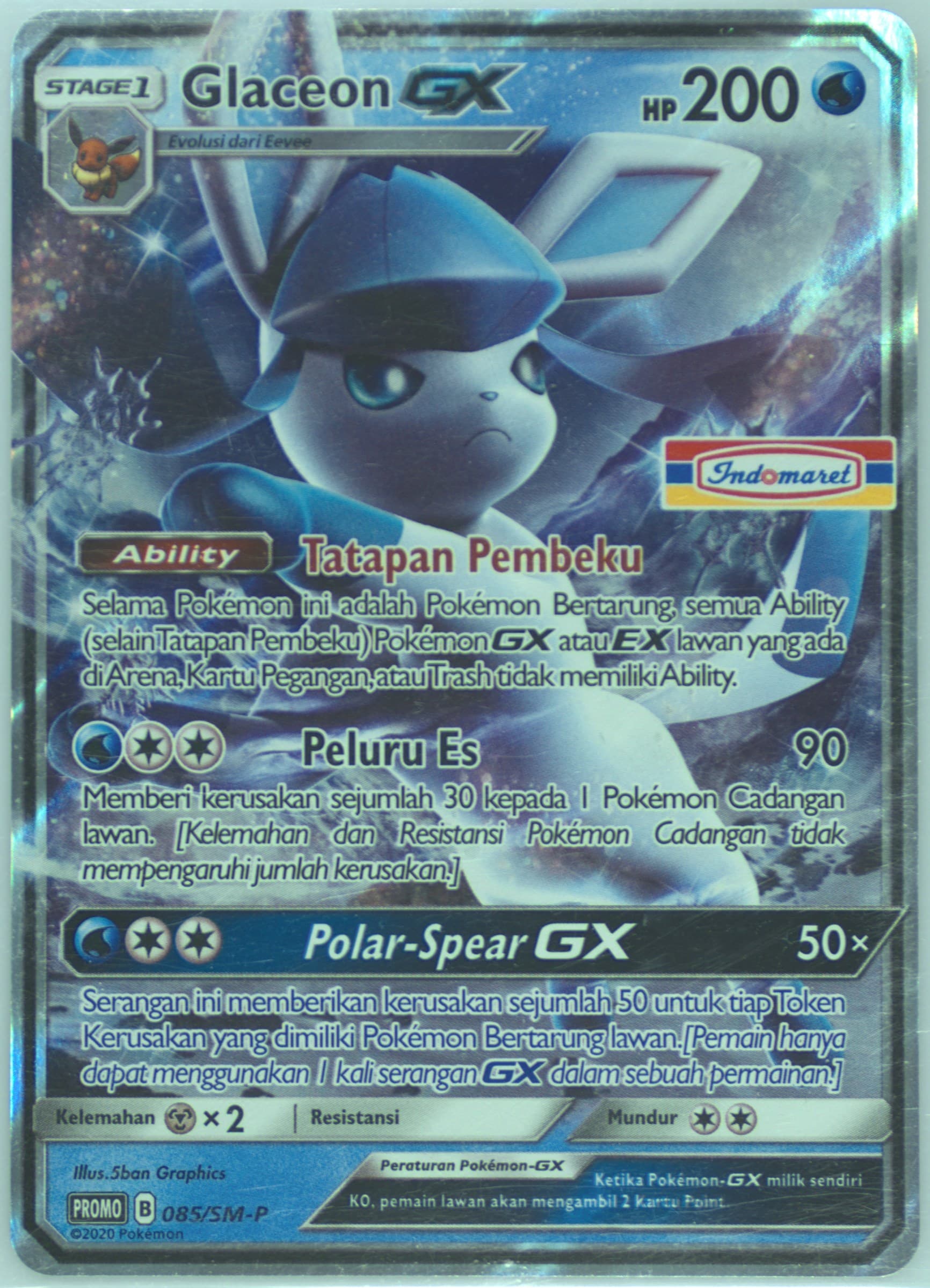 Glaceon GX Indomaret Booster Pack (085) 2020 Pokemon Indonesian SM Promo