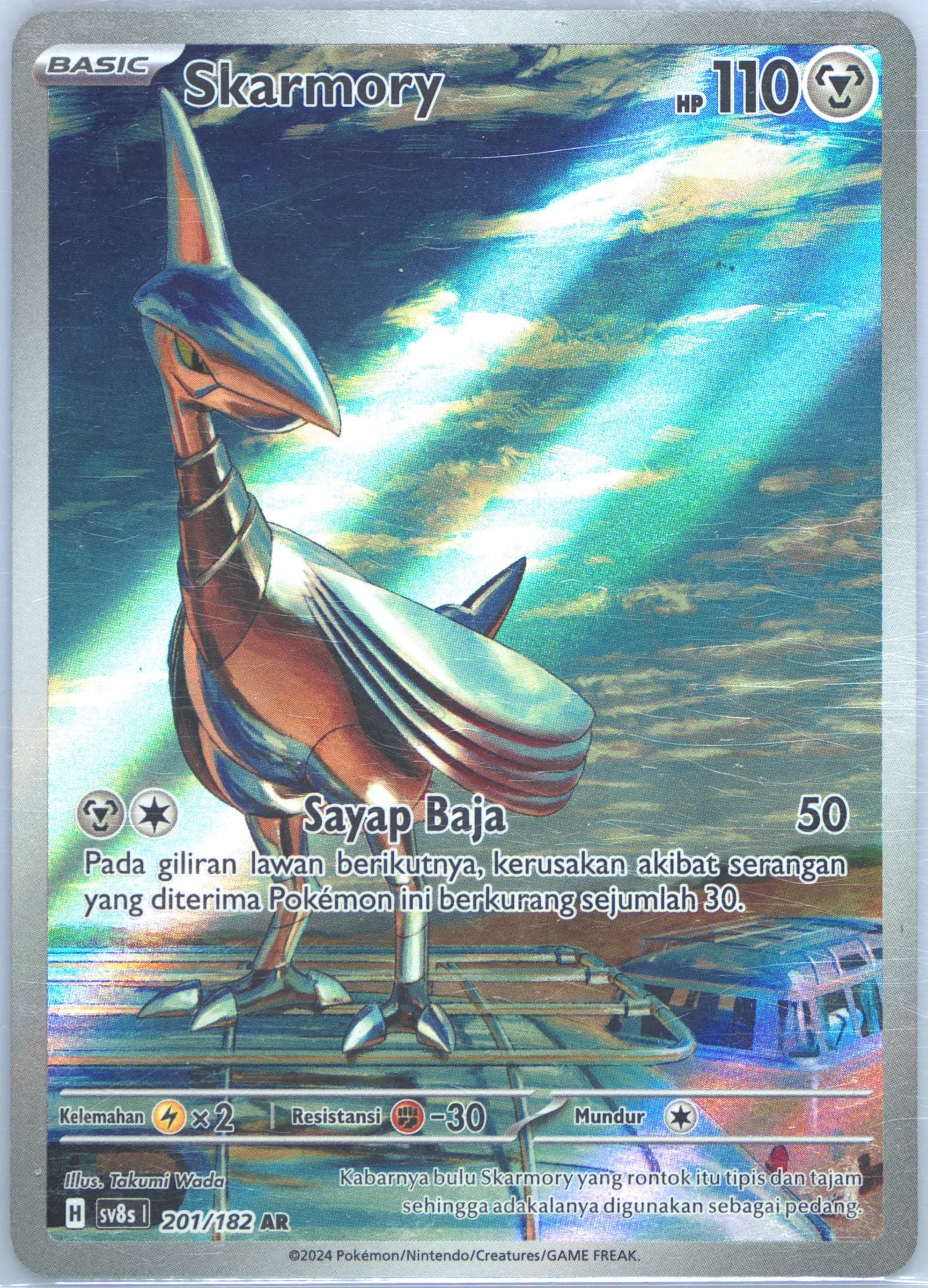 Skarmory Art Rare (201) 2024 Pokemon Indonesian Sv8s I-Stellar Lightning