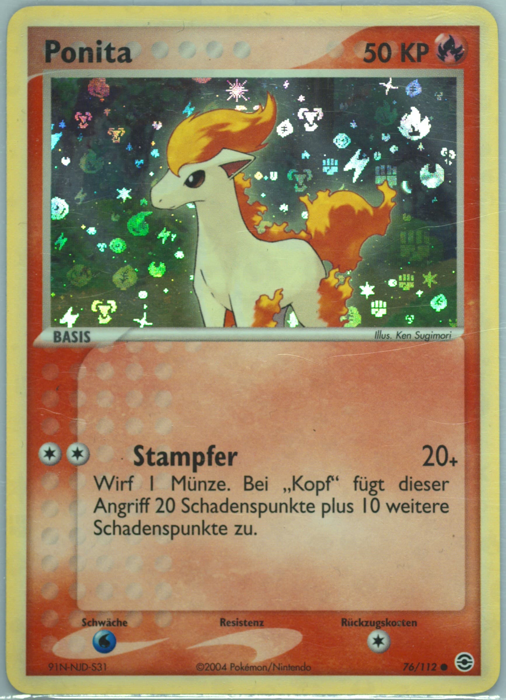 Ponita-Reverse Foil German (76) 2004 Pokemon EX Fire Red & Leaf Green