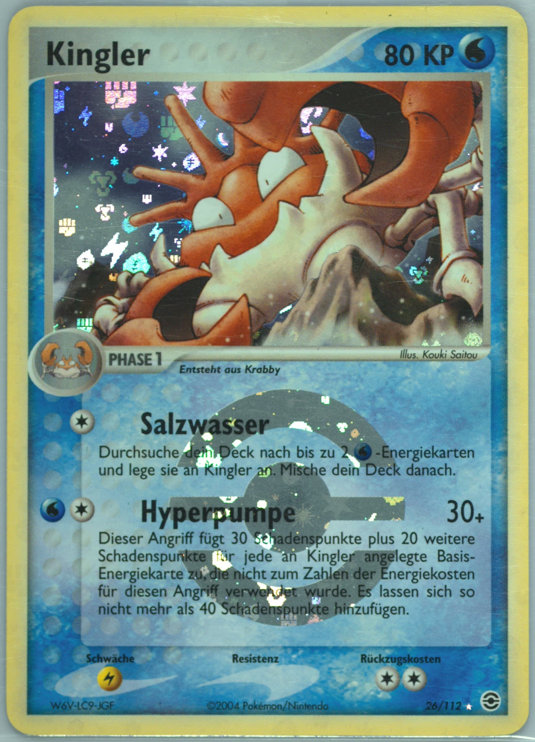 Kingler-Reverse Foil German (26) 2004 Pokemon EX Fire Red & Leaf Green