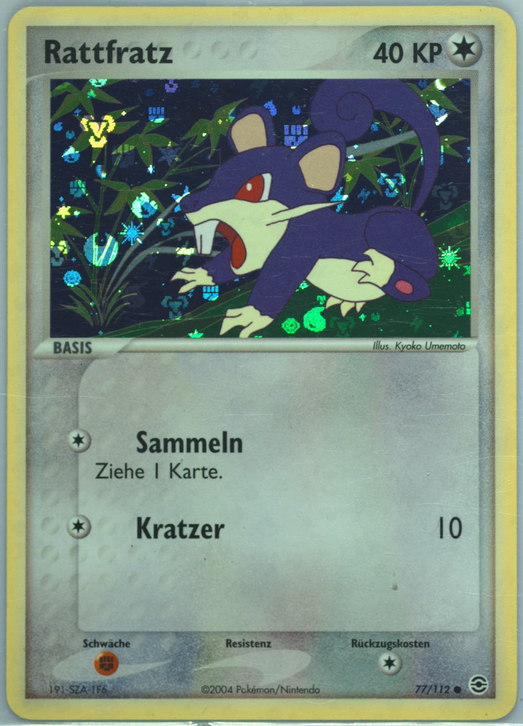 Rattfratz-Reverse Foil German (77) 2004 Pokemon EX Fire Red & Leaf Green