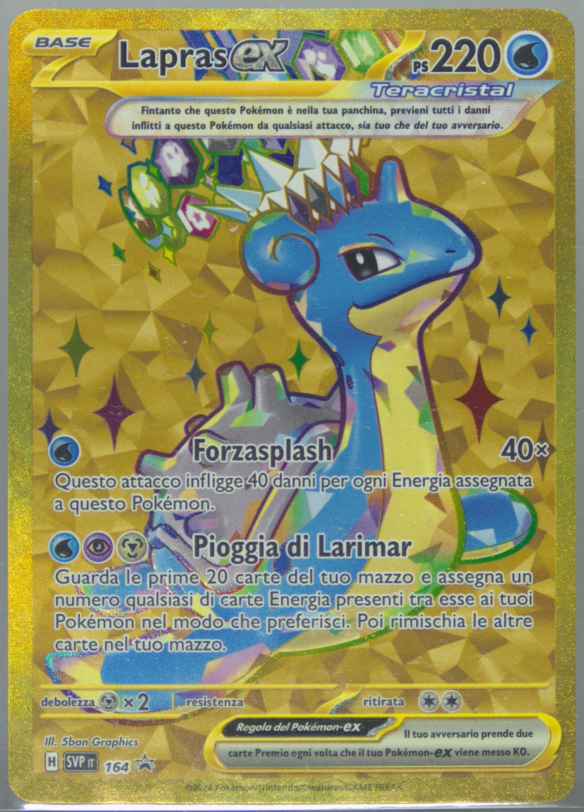 Lapras EX Terapagos EX Ultra-Premium Collection (164) 2024 Pokemon Italian Svp It-SV Black Star Promo