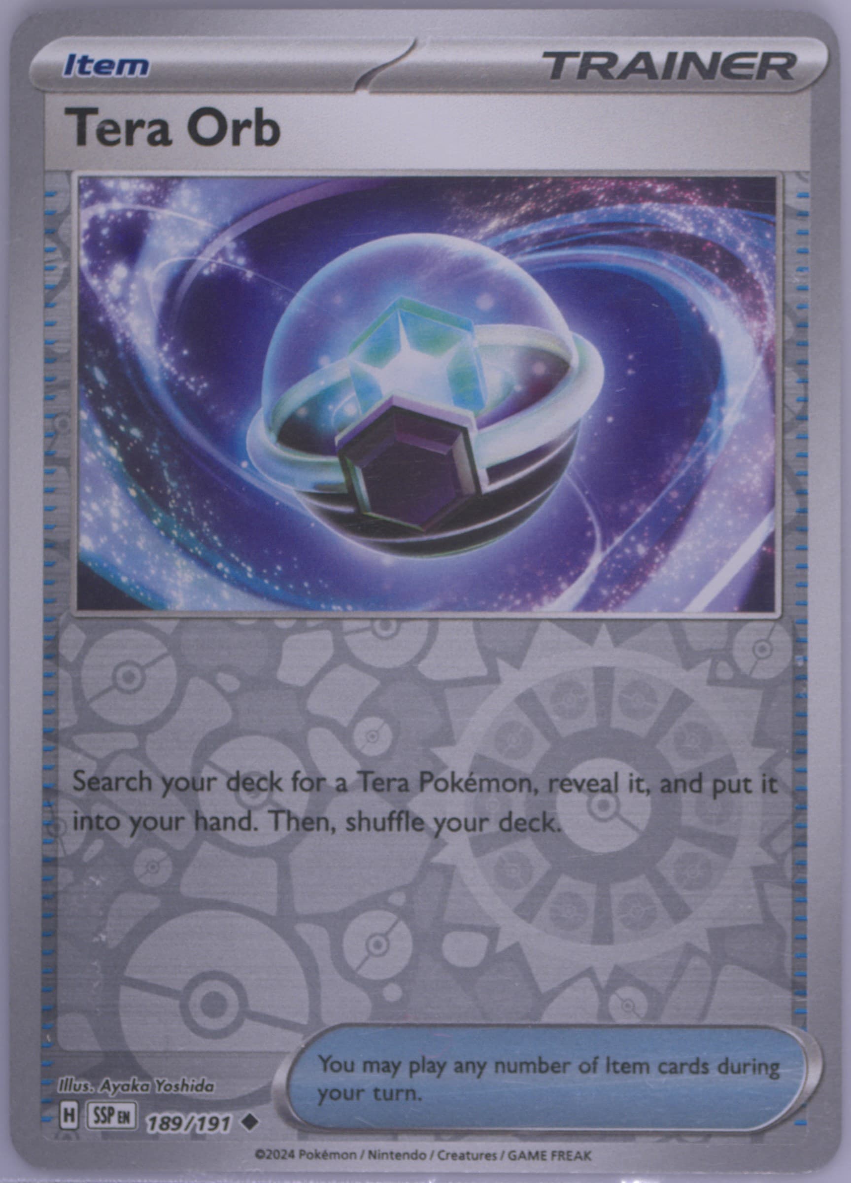 Tera Orb Reverse Holo (189) 2024 Pokemon Ssp EN-Surging Sparks