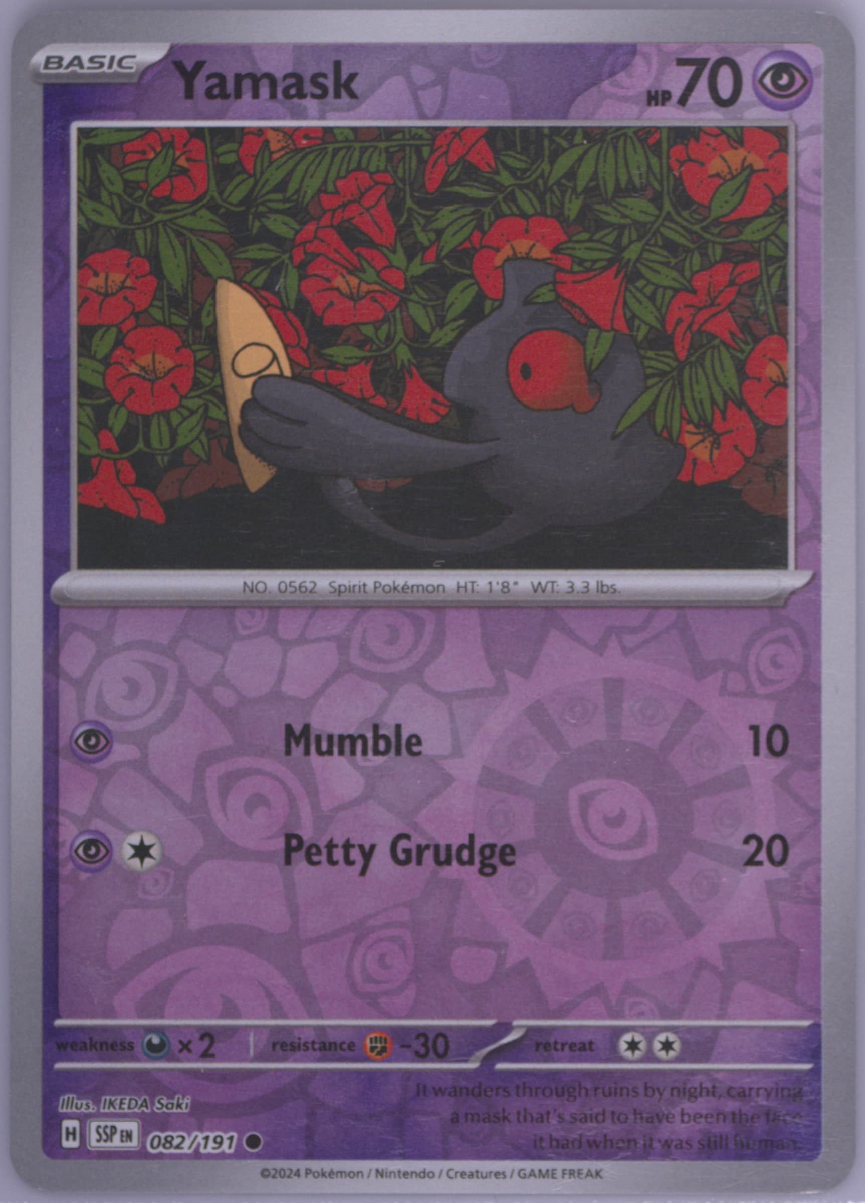 Yamask Reverse Holo (082) 2024 Pokemon Ssp EN-Surging Sparks