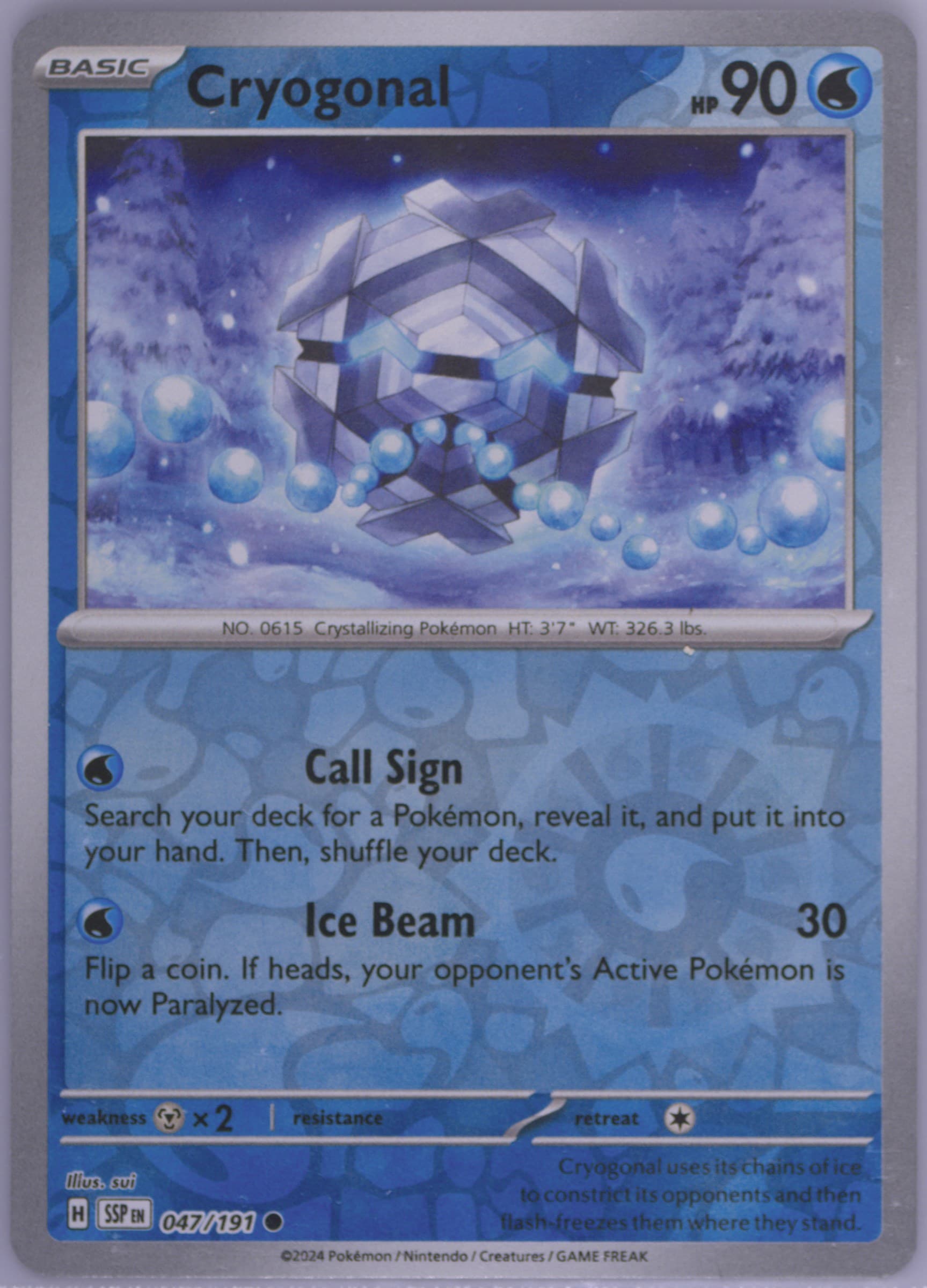 Cryogonal Reverse Holo (047) 2024 Pokemon Ssp EN-Surging Sparks