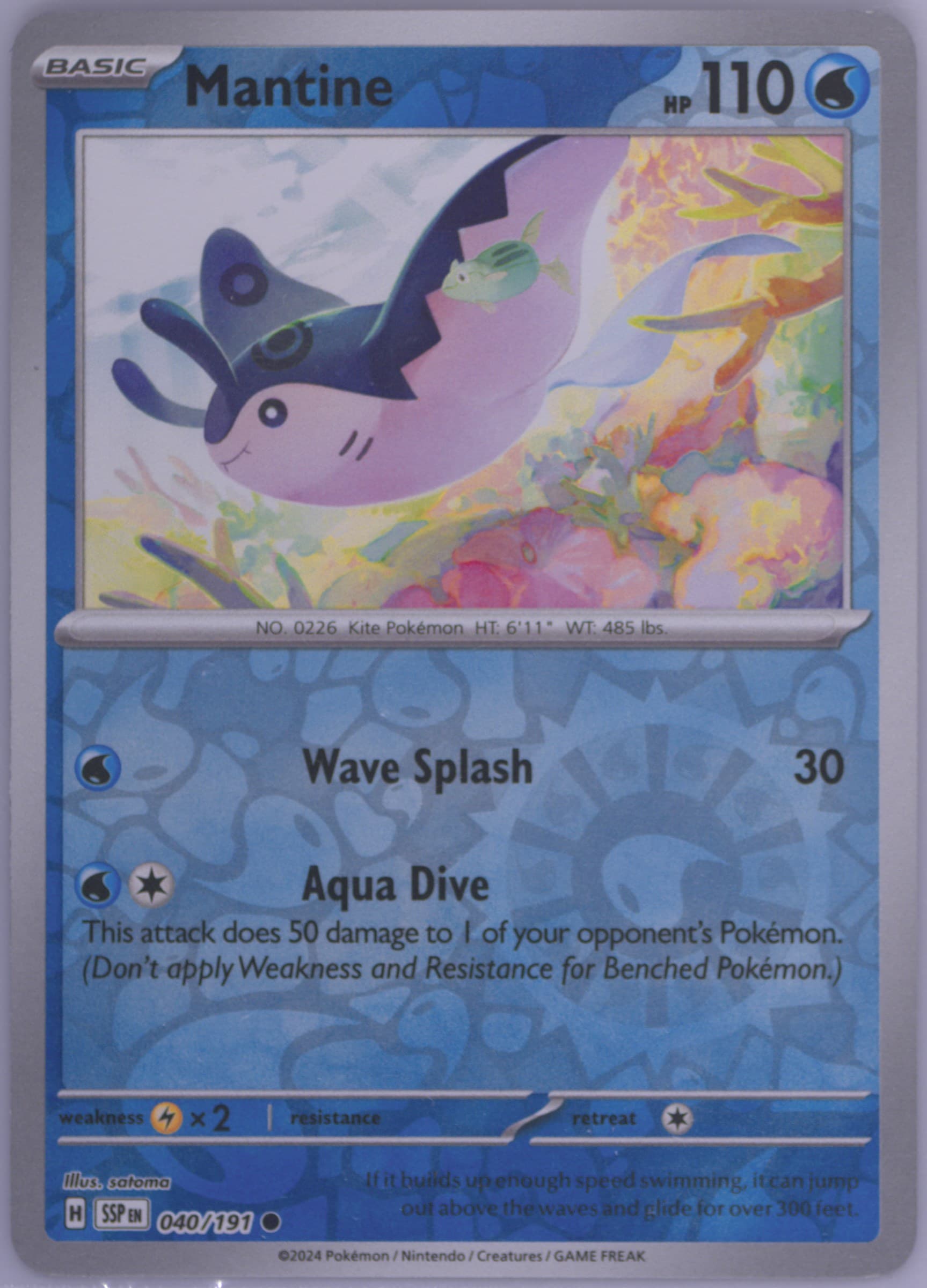 Mantine Reverse Holo (040) 2024 Pokemon Ssp EN-Surging Sparks