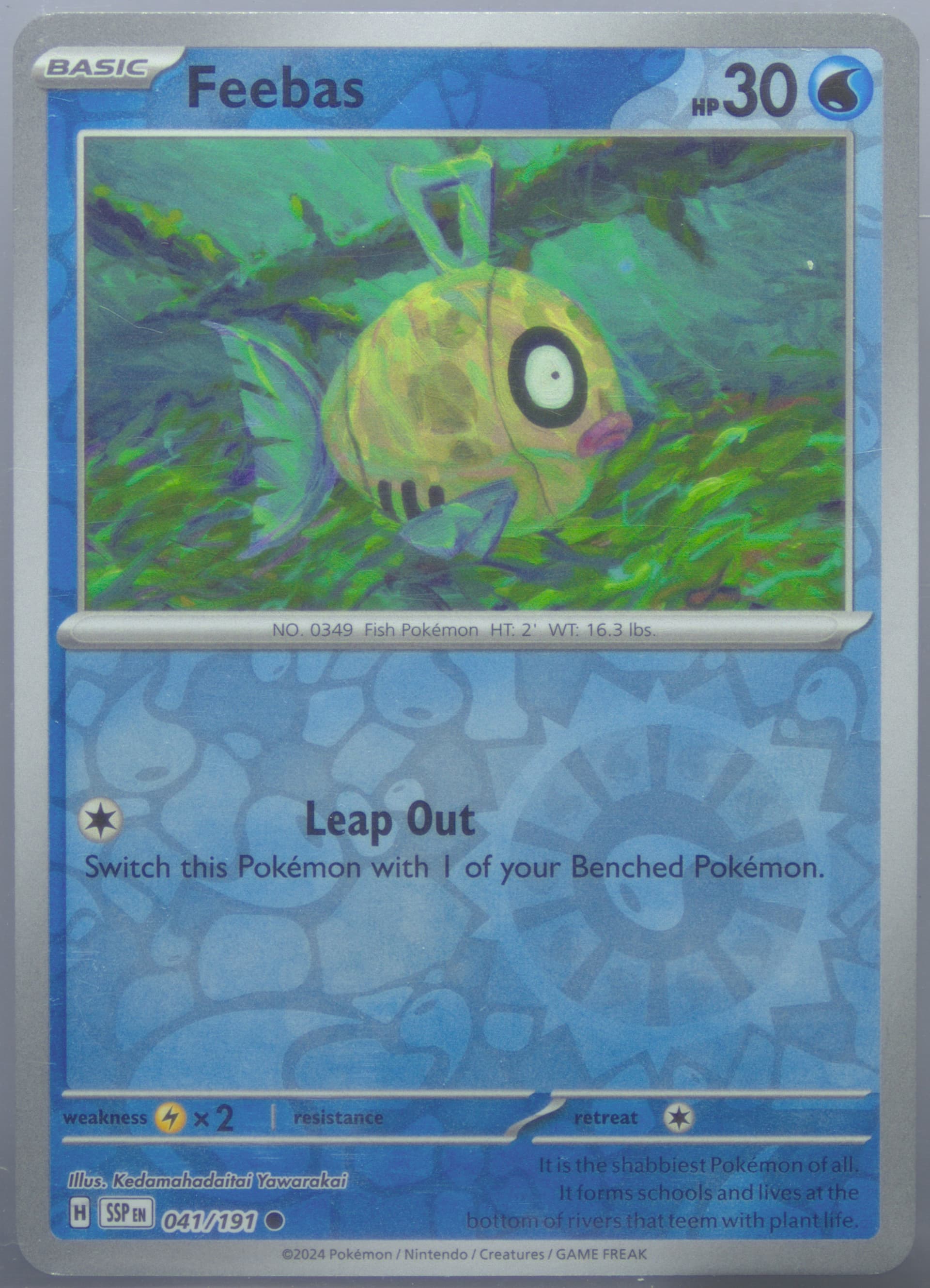 Feebas Reverse Holo (041) 2024 Pokemon Ssp EN-Surging Sparks