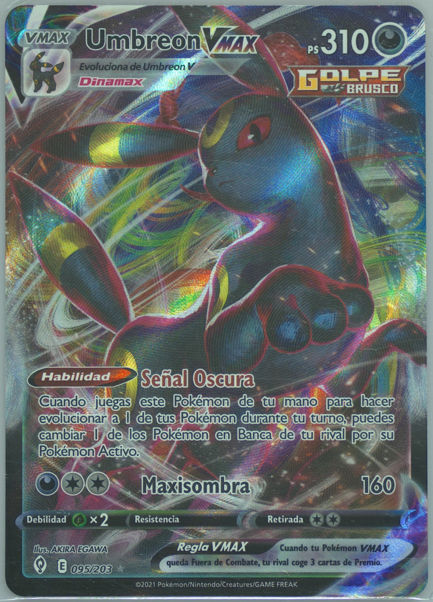 Full Art/Umbreon Vmax Spanish (095) 2021 Pokemon Sword & Shield Evolving Skies
