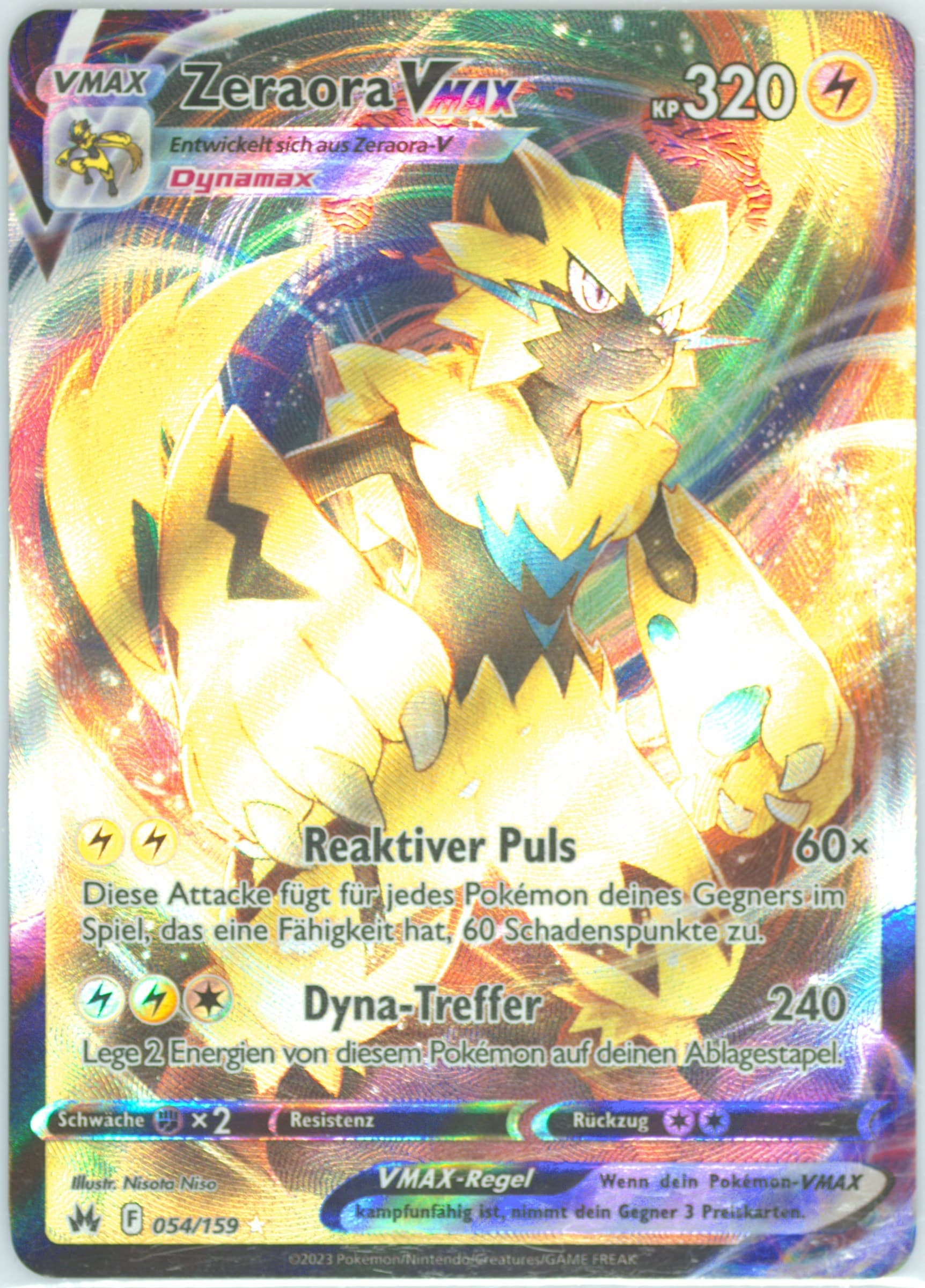 Full Art/Zeraora Vmax German (054) 2023 Pokemon Sword and Shield Crown Zenith