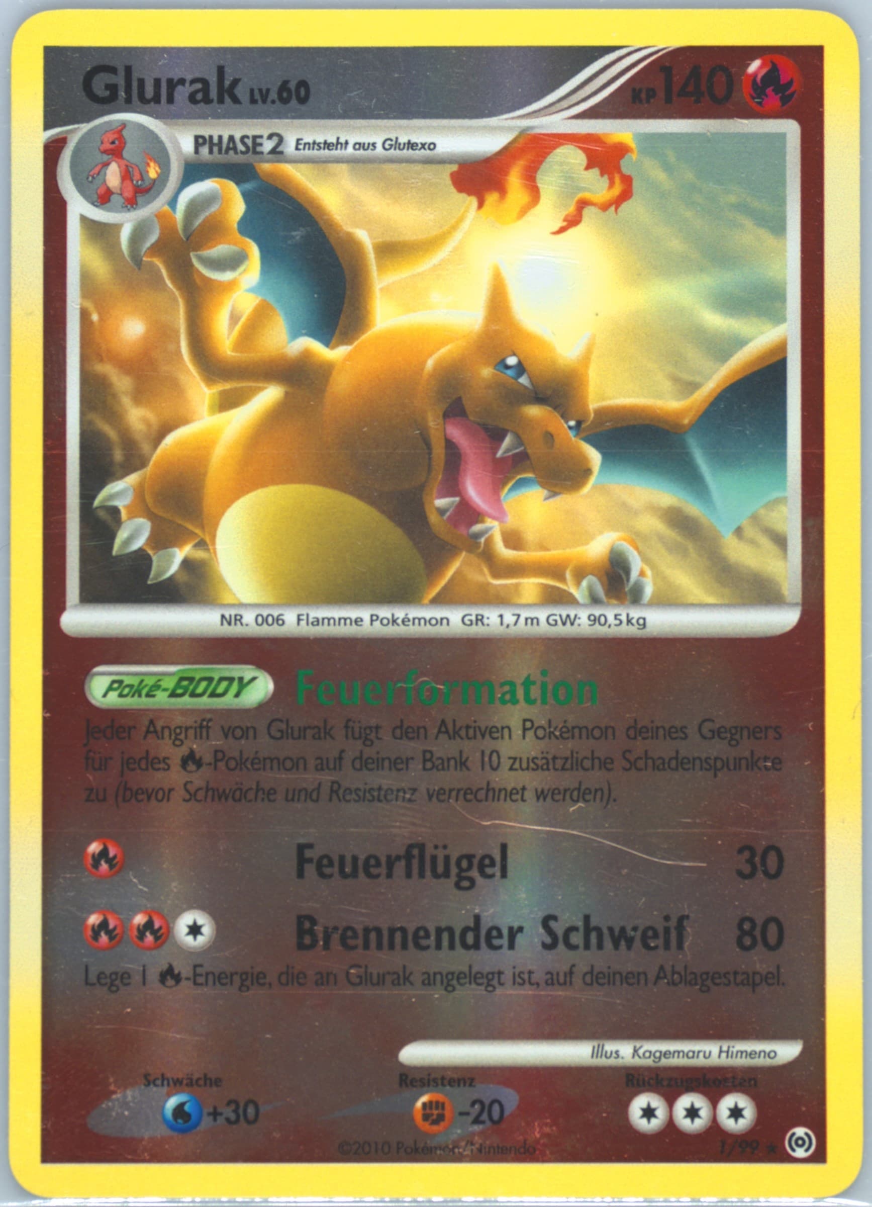 Glurak-Reverse Foil (1) 2010 Pokemon Platinum Arceus German