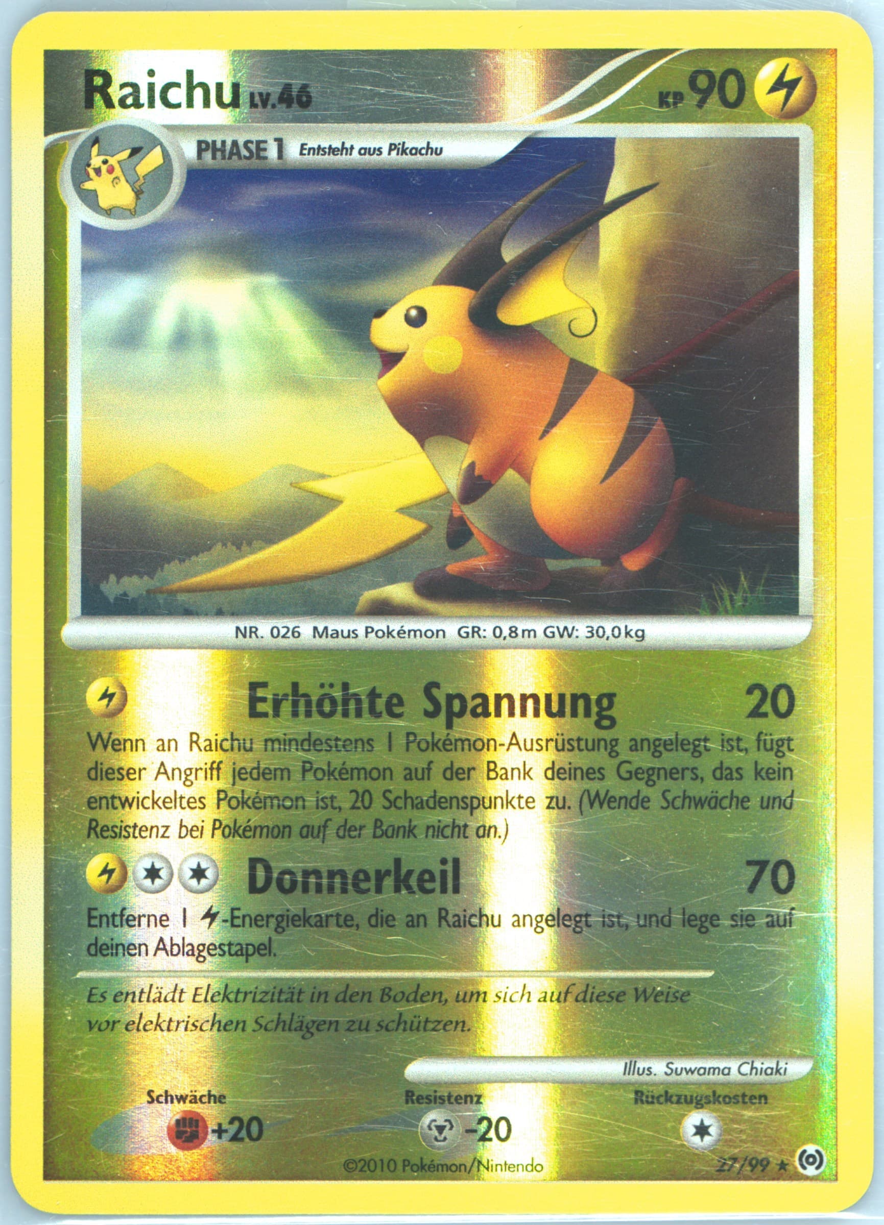 Raichu-Reverse Foil (27) 2010 Pokemon Platinum Arceus German