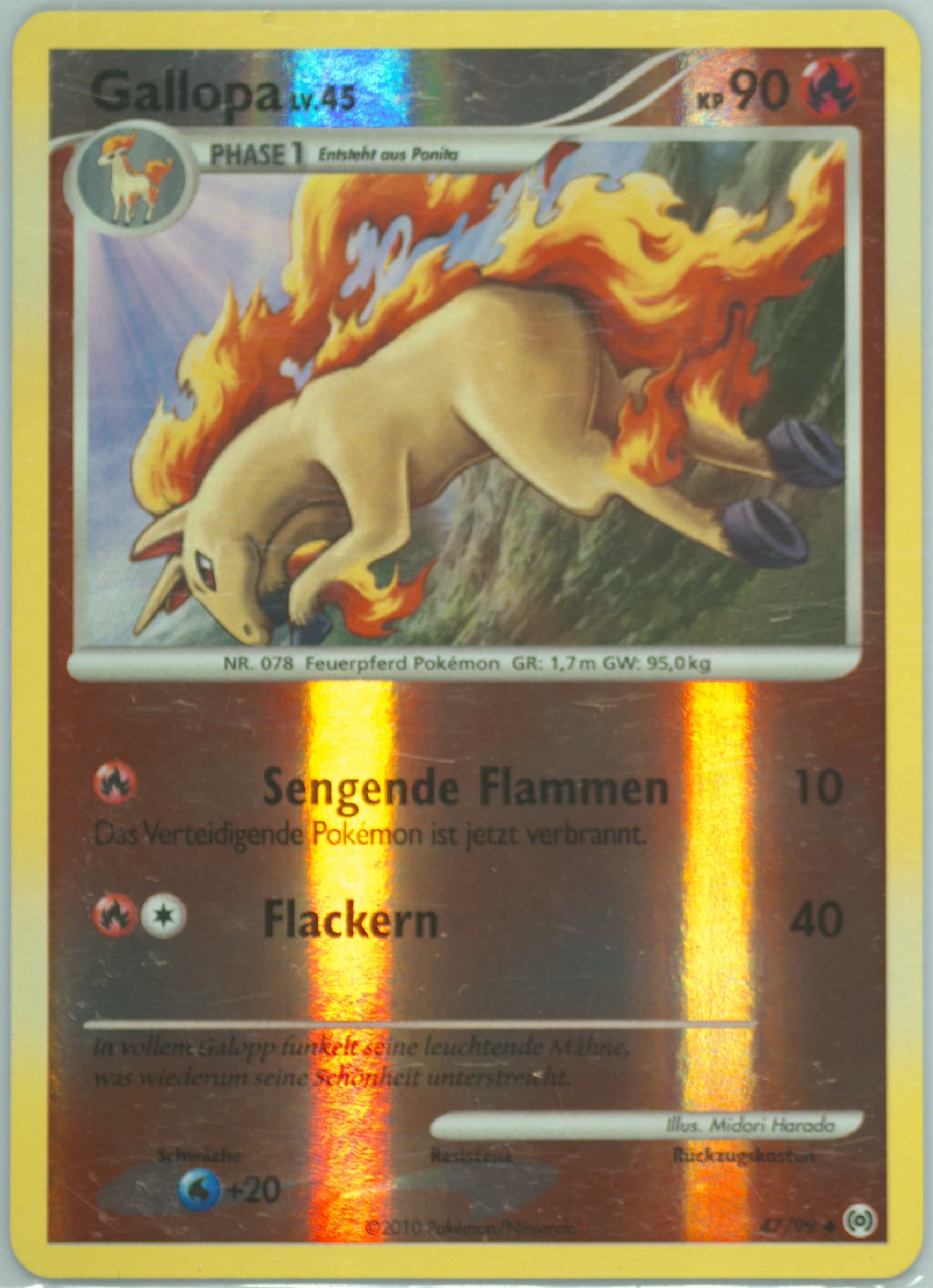 Gallopa-Reverse Foil (47) 2010 Pokemon Platinum Arceus German