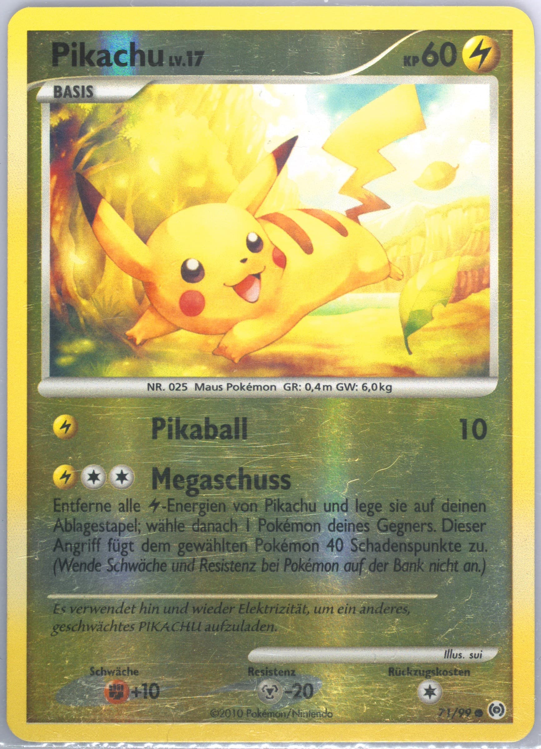 Pikachu-Reverse Foil (71) 2010 Pokemon Platinum Arceus German
