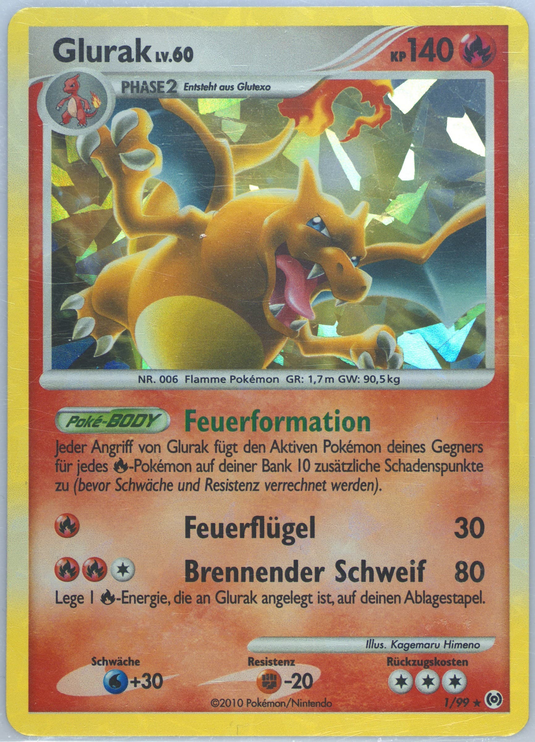 Glurak-Holo Cracked Ice (1) 2010 Pokemon Platinum Arceus German