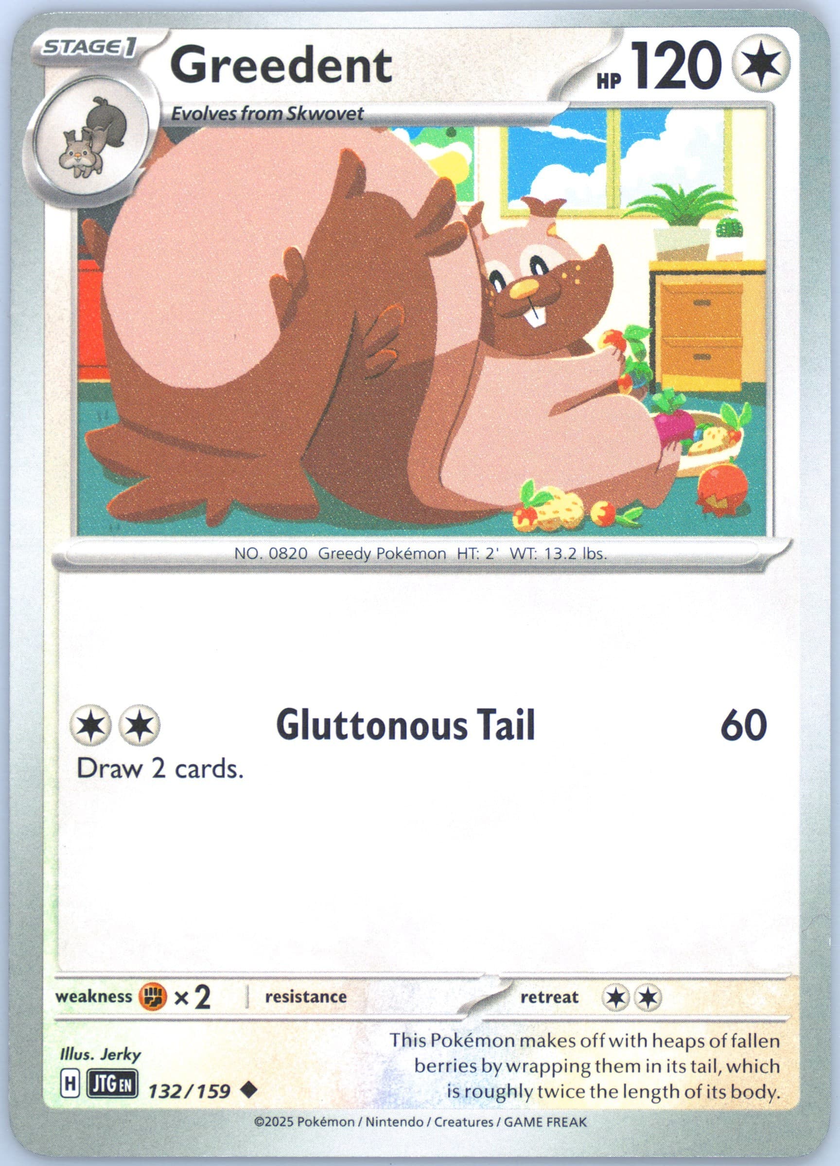 Greedent (132) 2025 Pokemon Jtg EN-Journey Together