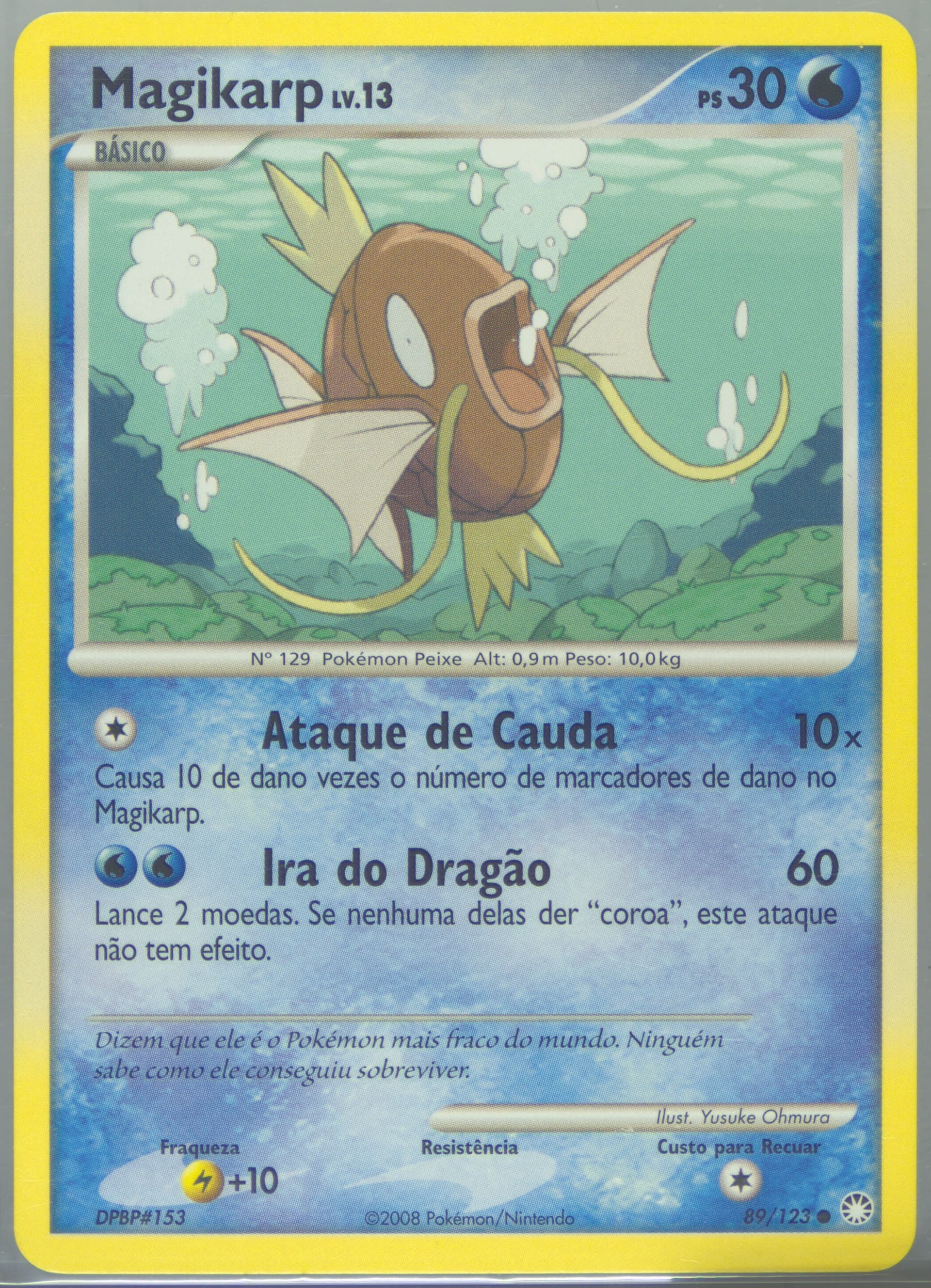 Magikarp (89) 2008 Pokemon Portuguese Diamond & Pearl Mysterious Treasures