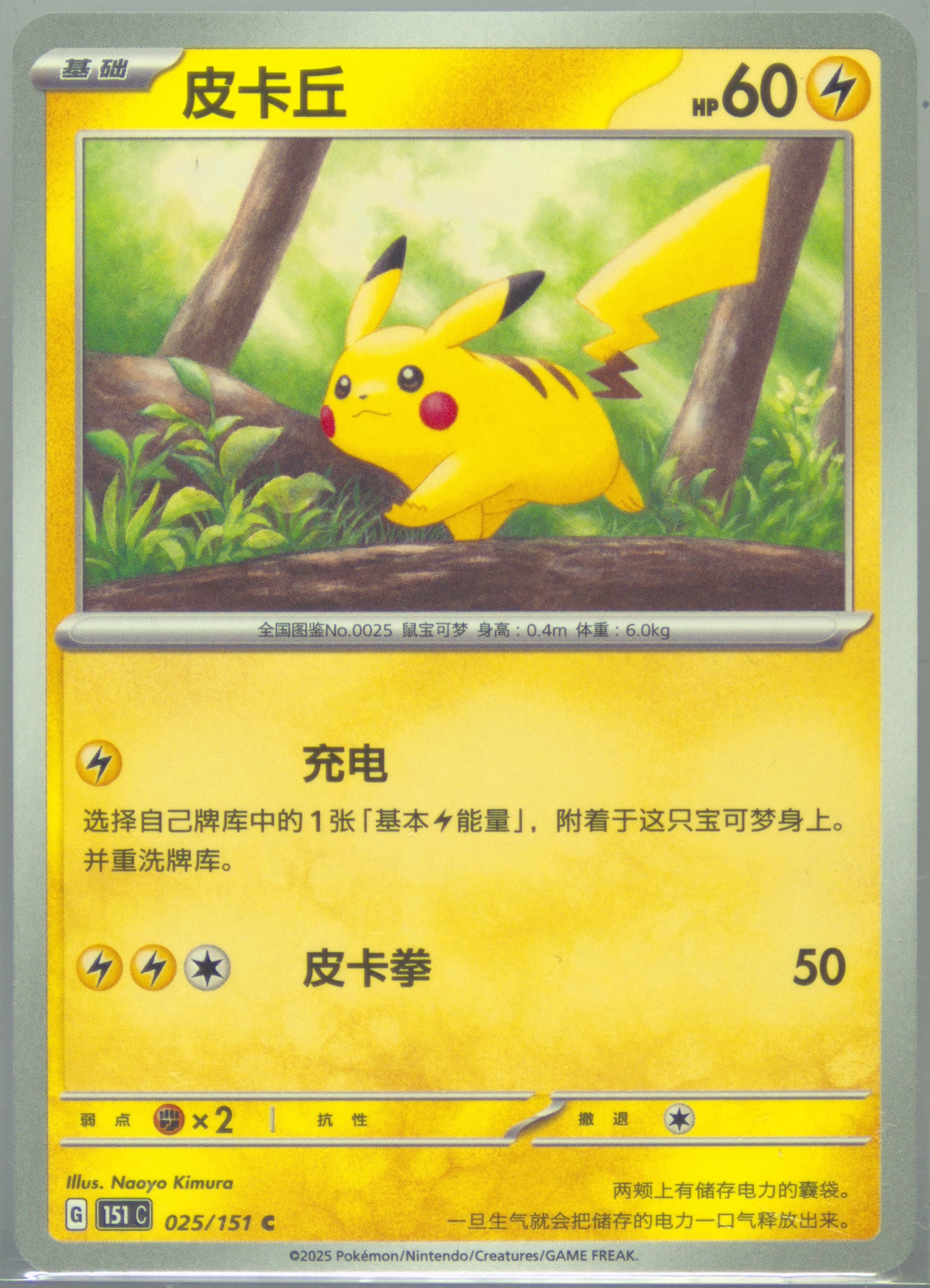 Pikachu (025) 2025 Pokemon Simplified Chinese 151 C-Collection 151