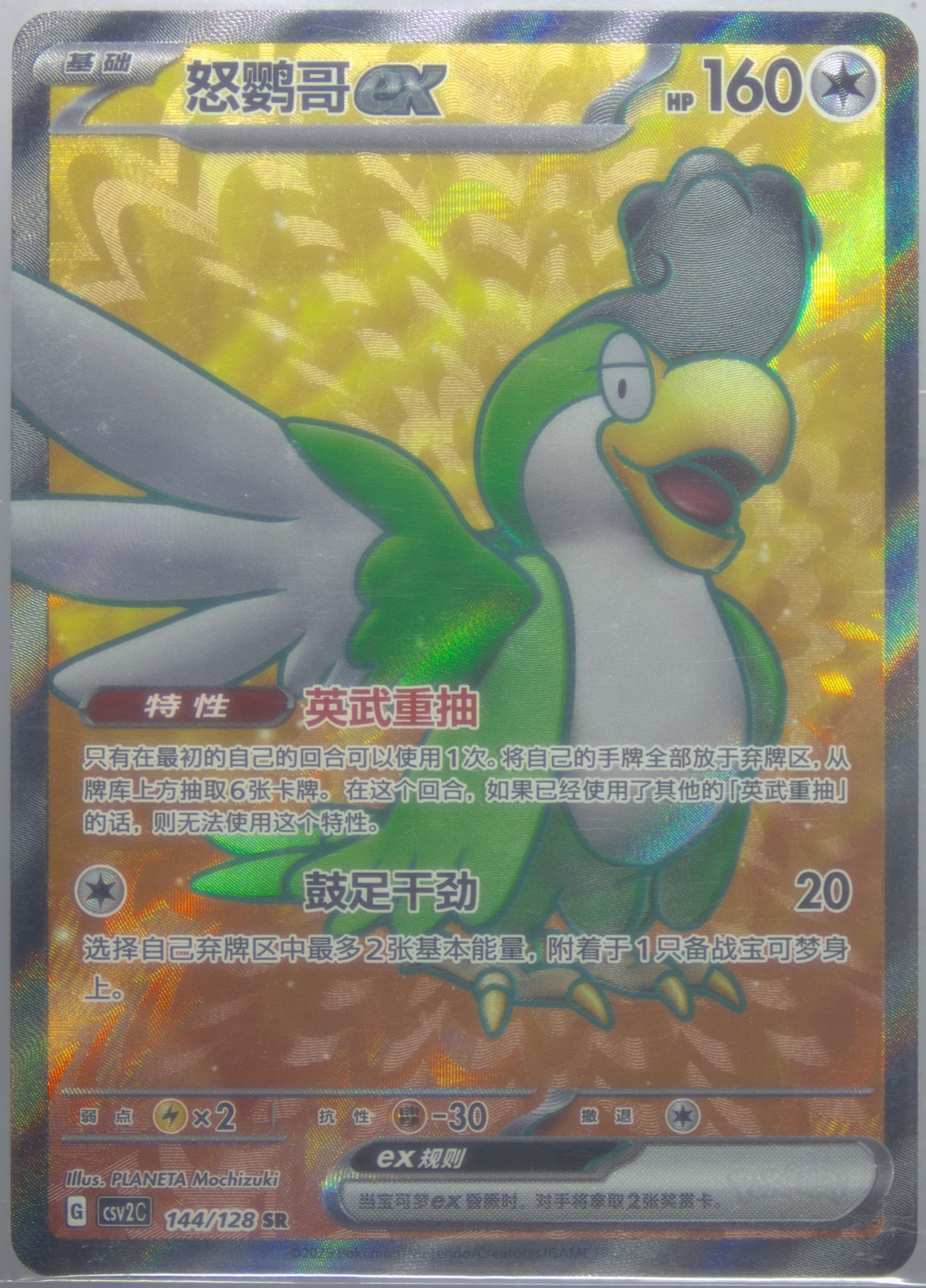 Squawkabilly EX Super Rare (144) 2025 Pokemon Simplified Chinese CSV2 C-Miracle Journey