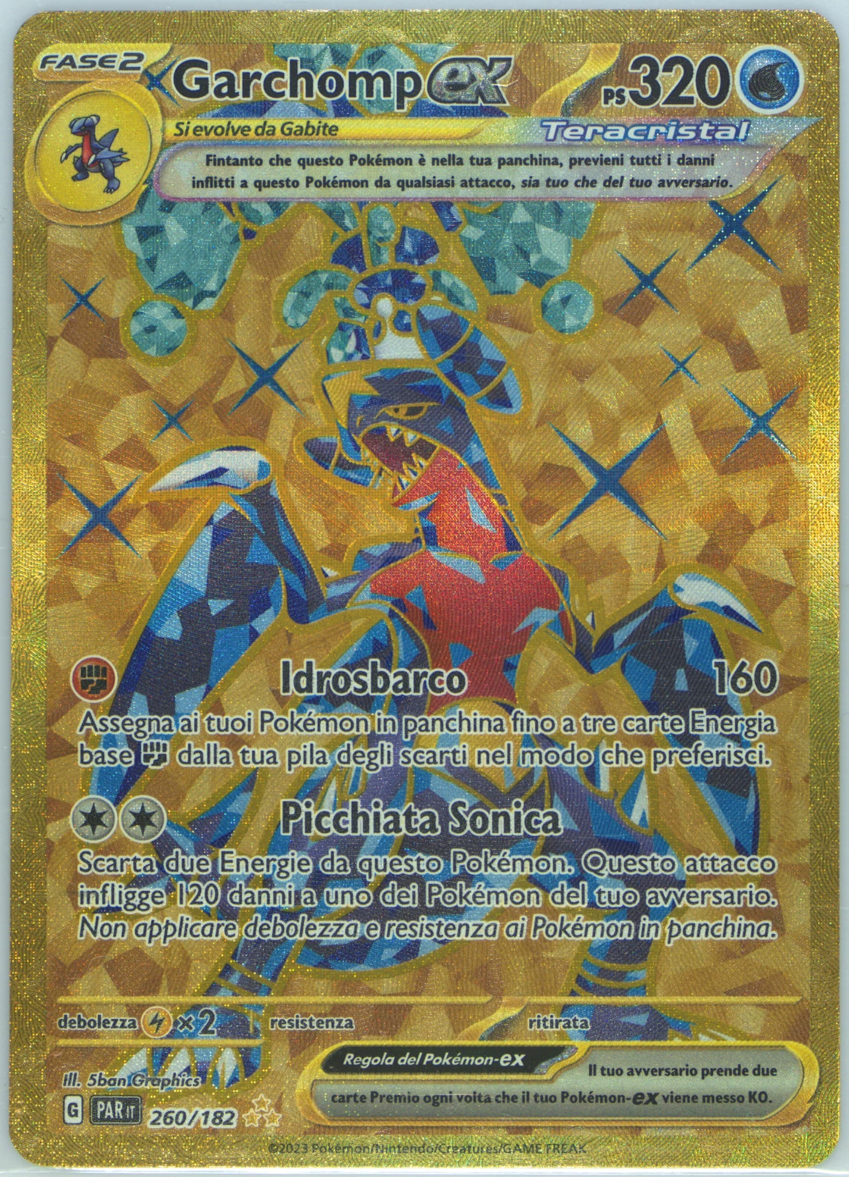 Garchomp EX Hyper Rare (260) 2023 Pokemon Italian Par It-Paradox Rift