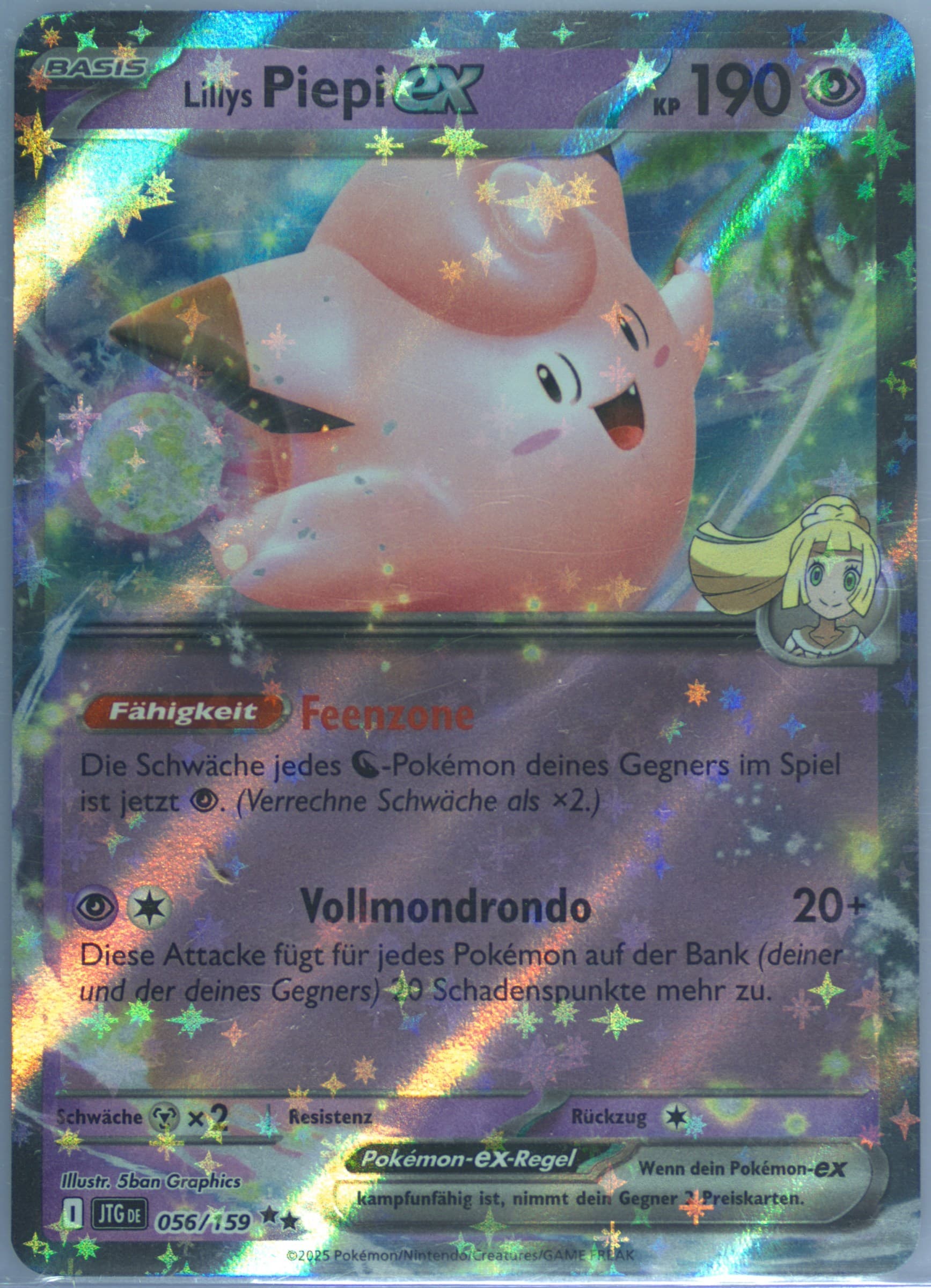 Lillie's Clefairy EX (056) 2025 Pokemon German Jtg de-Journey Together