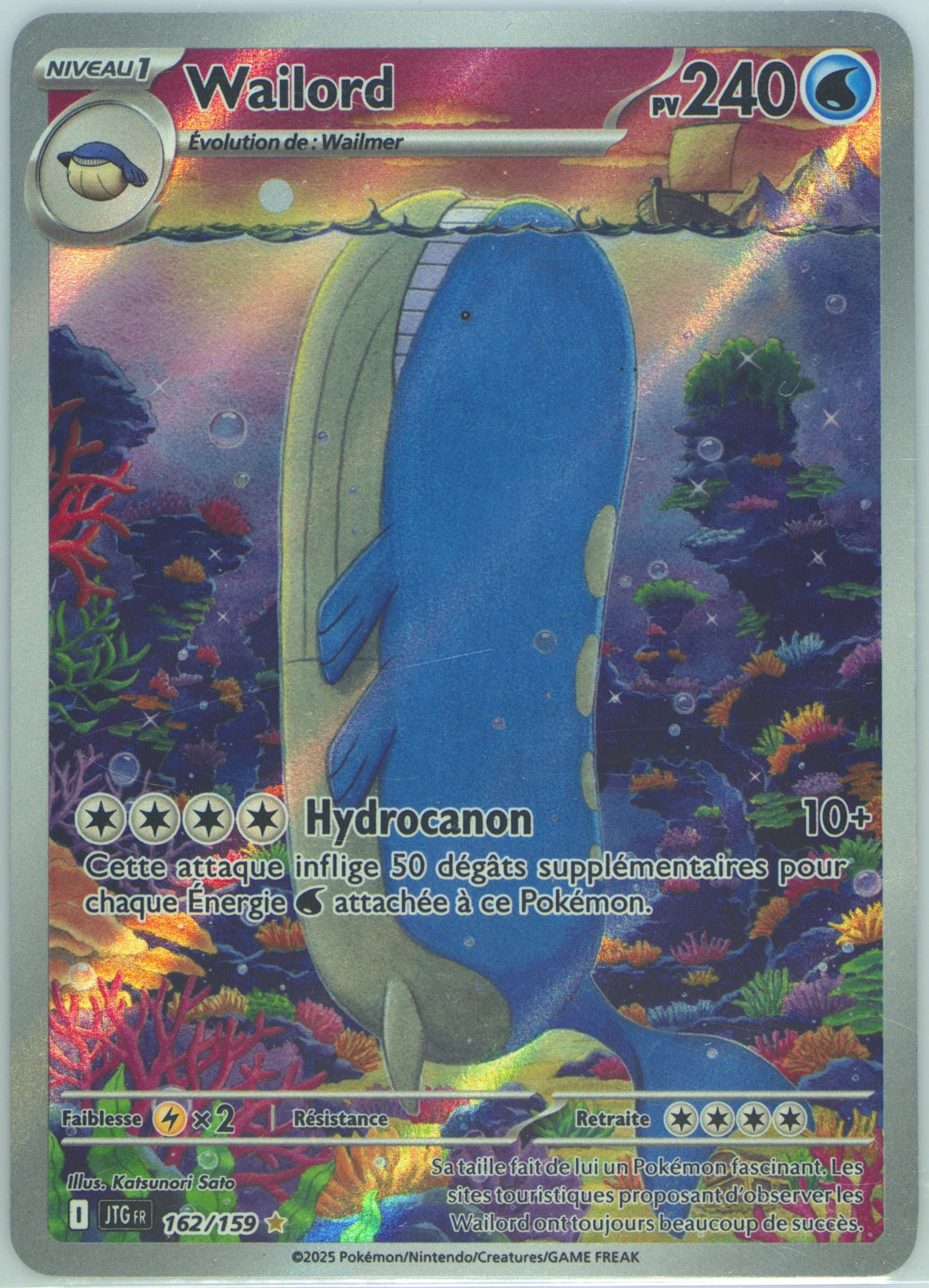 Wailord Illustration Rare (162) 2025 Pokemon French Jtg FR-Journey Together