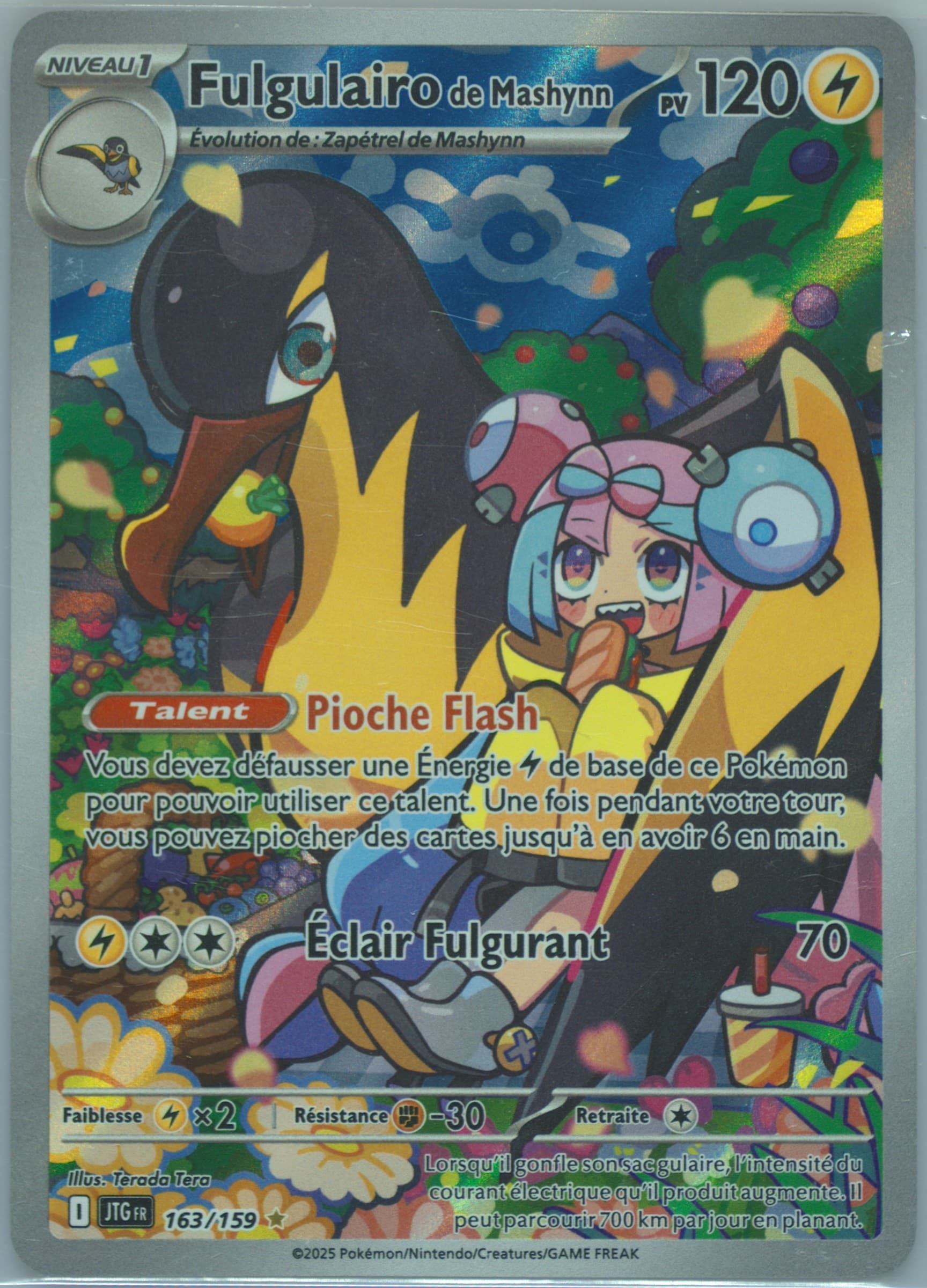 Iono's Kilowattrel Illustration Rare (163) 2025 Pokemon French Jtg FR-Journey Together