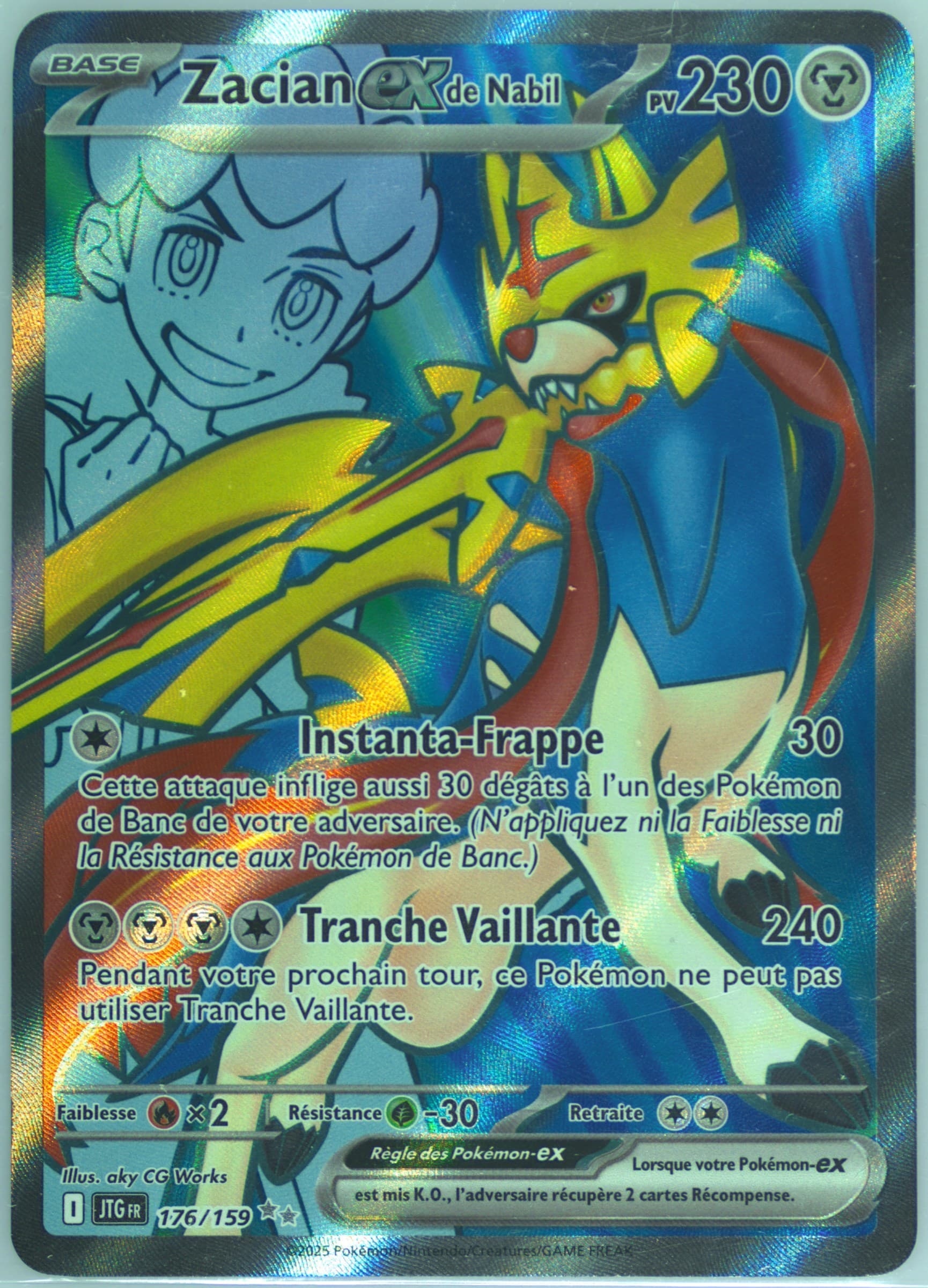 Hop's Zacian EX Ultra Rare (176) 2025 Pokemon French Jtg FR-Journey Together