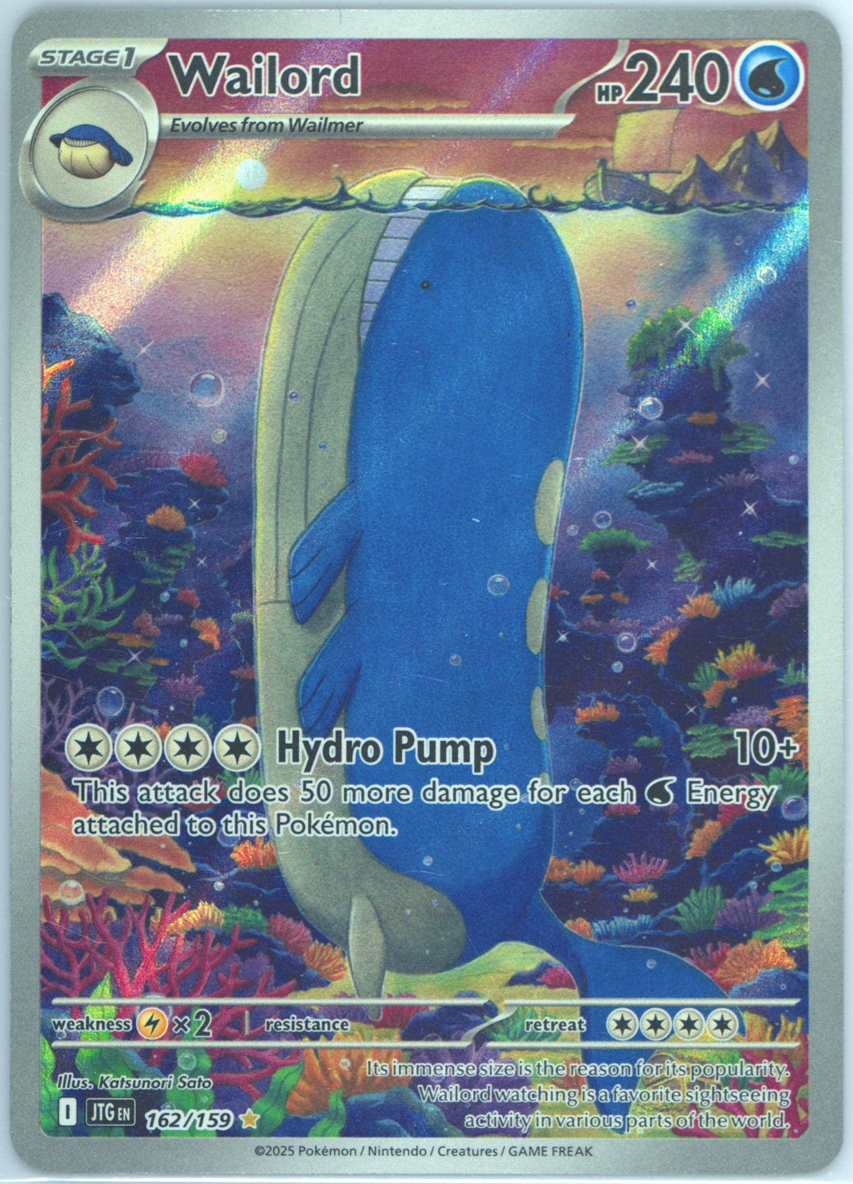 Wailord Illustration Rare (162) 2025 Pokemon Spanish Jtg ES-Journey Together