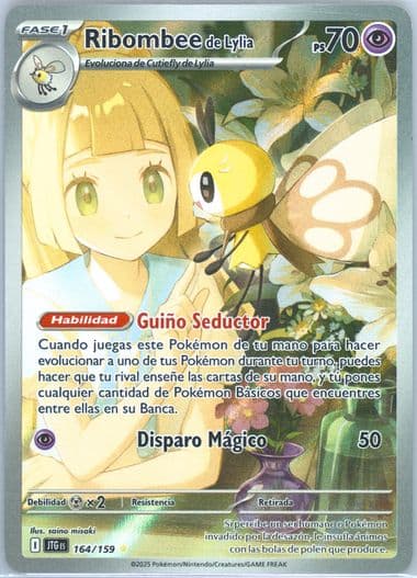 Lillie's Ribombee Illustration Rare (164) 2025 Pokemon Spanish Jtg ES-Journey Together