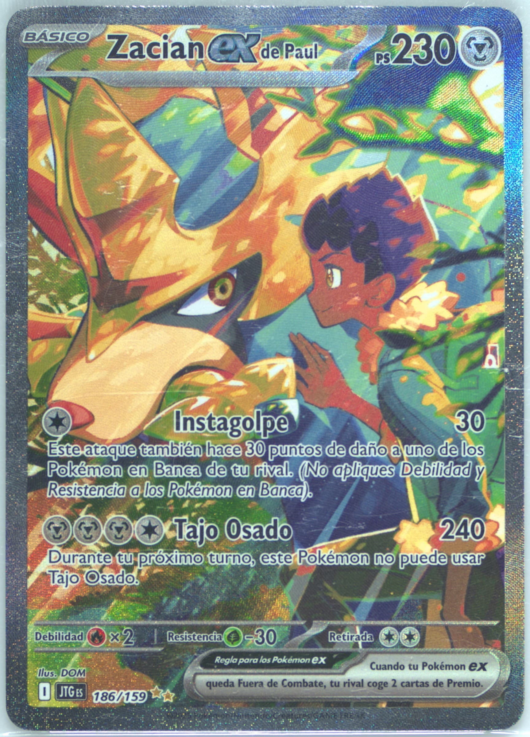 Hop's Zacian EX Special Illustration Rare (186) 2025 Pokemon Spanish Jtg ES-Journey Together