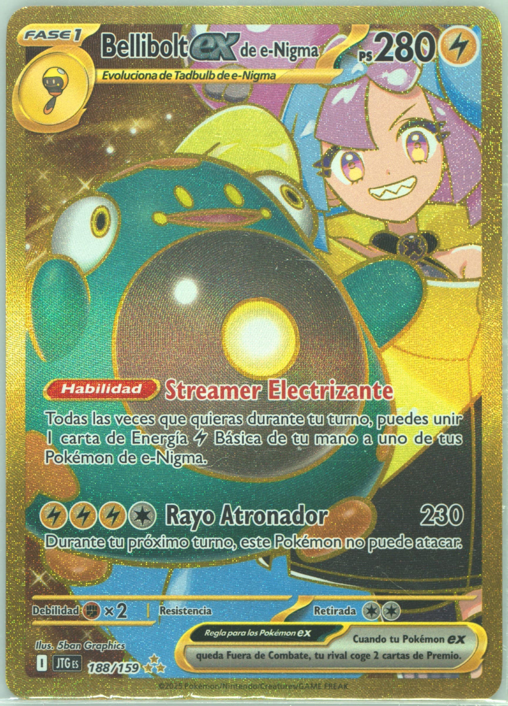 Iono's Bellibolt EX Hyper Rare (188) 2025 Pokemon Spanish Jtg ES-Journey Together