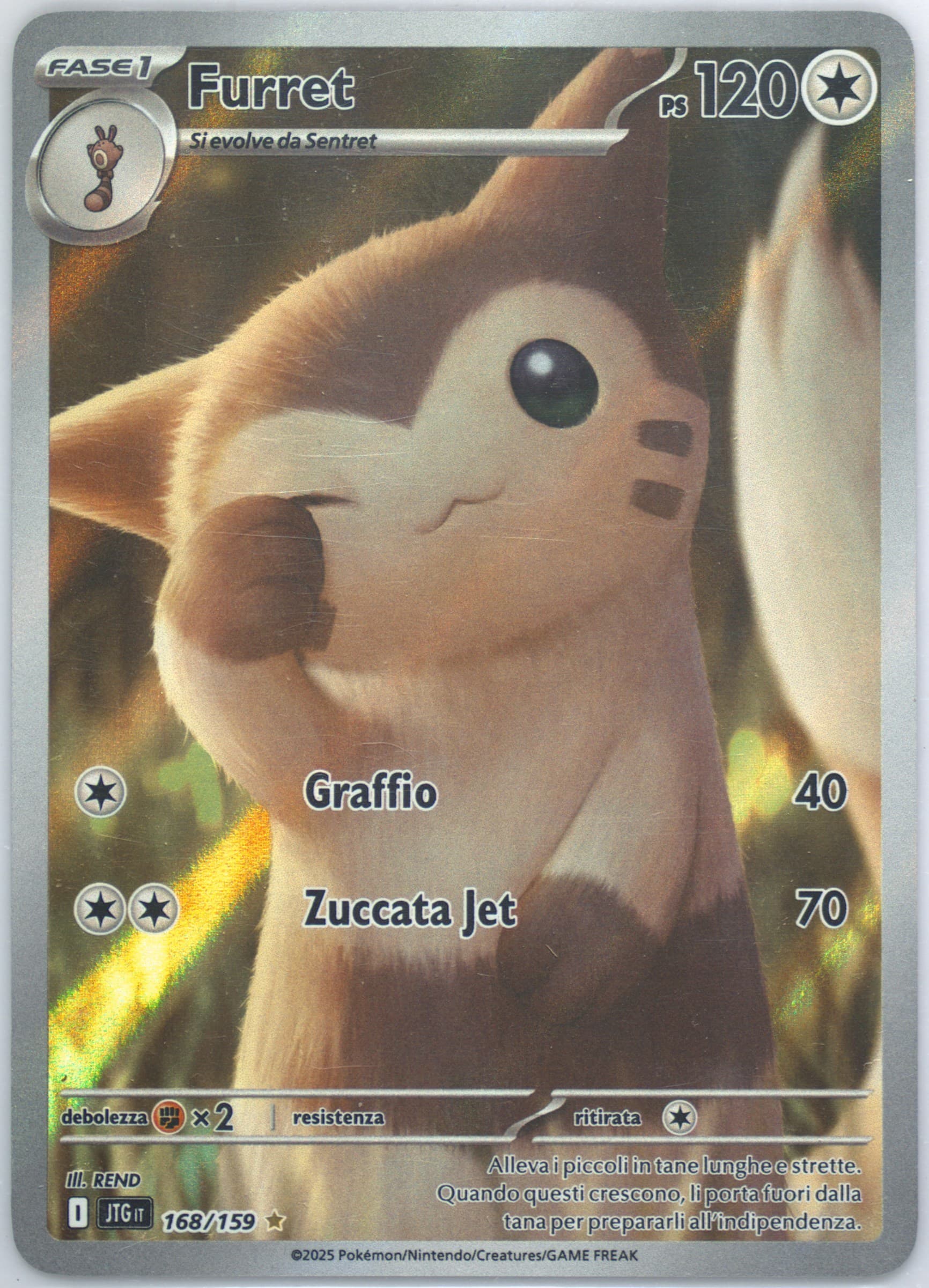 Furret Illustration Rare (168) 2025 Pokemon Italian Jtg It-Journey Together