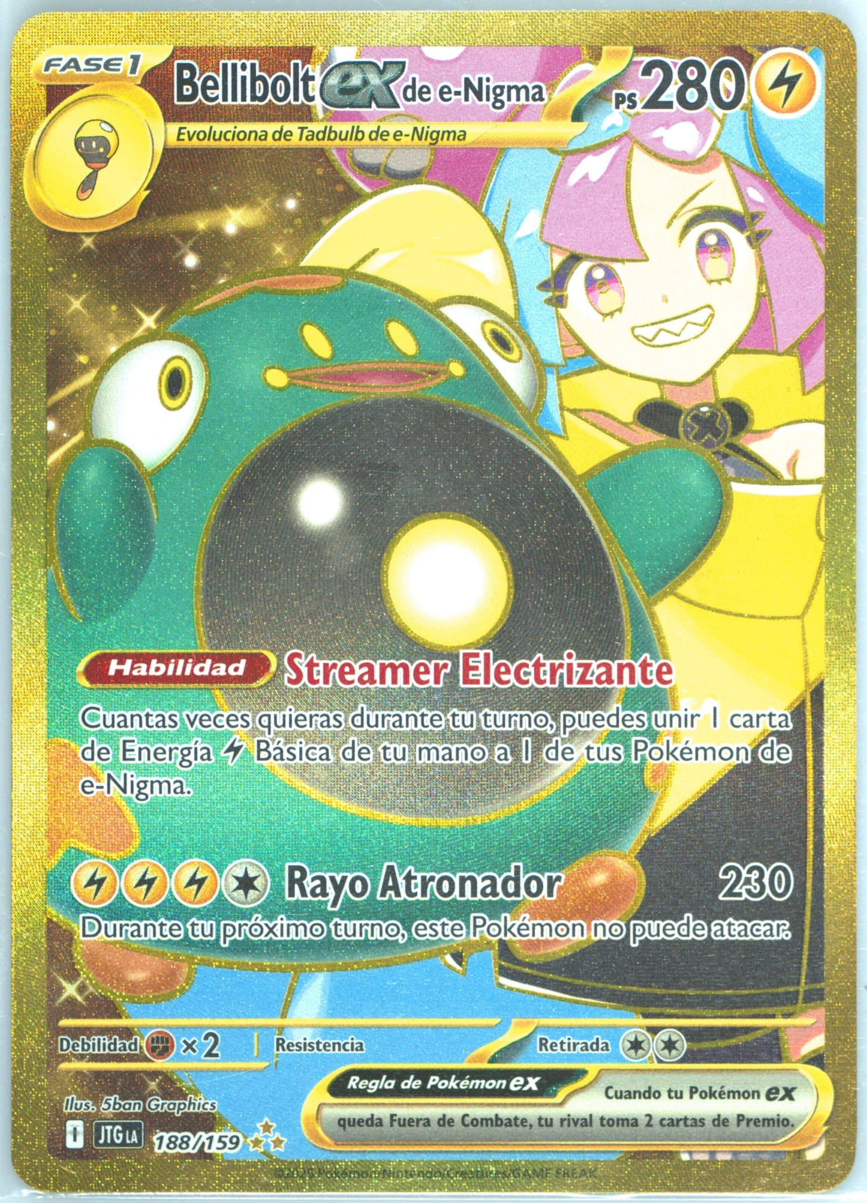Iono's Bellibolt EX Hyper Rare (188) 2025 Pokemon Latin American Jtg La-Journey Together