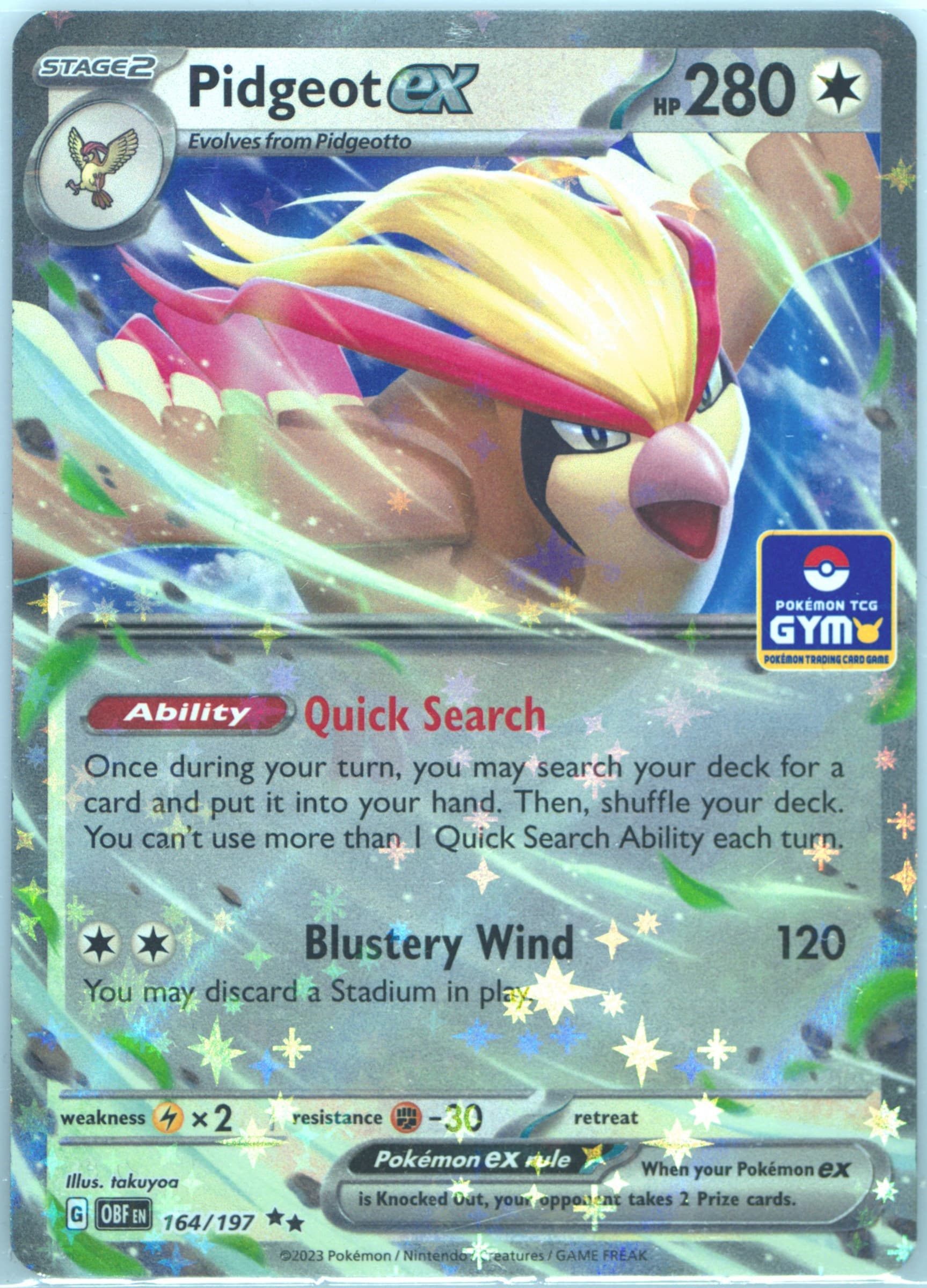 Pidgeot EX New Expansion Battle-Asia (164) 2024 Pokemon Obf EN-Obsidian Flames