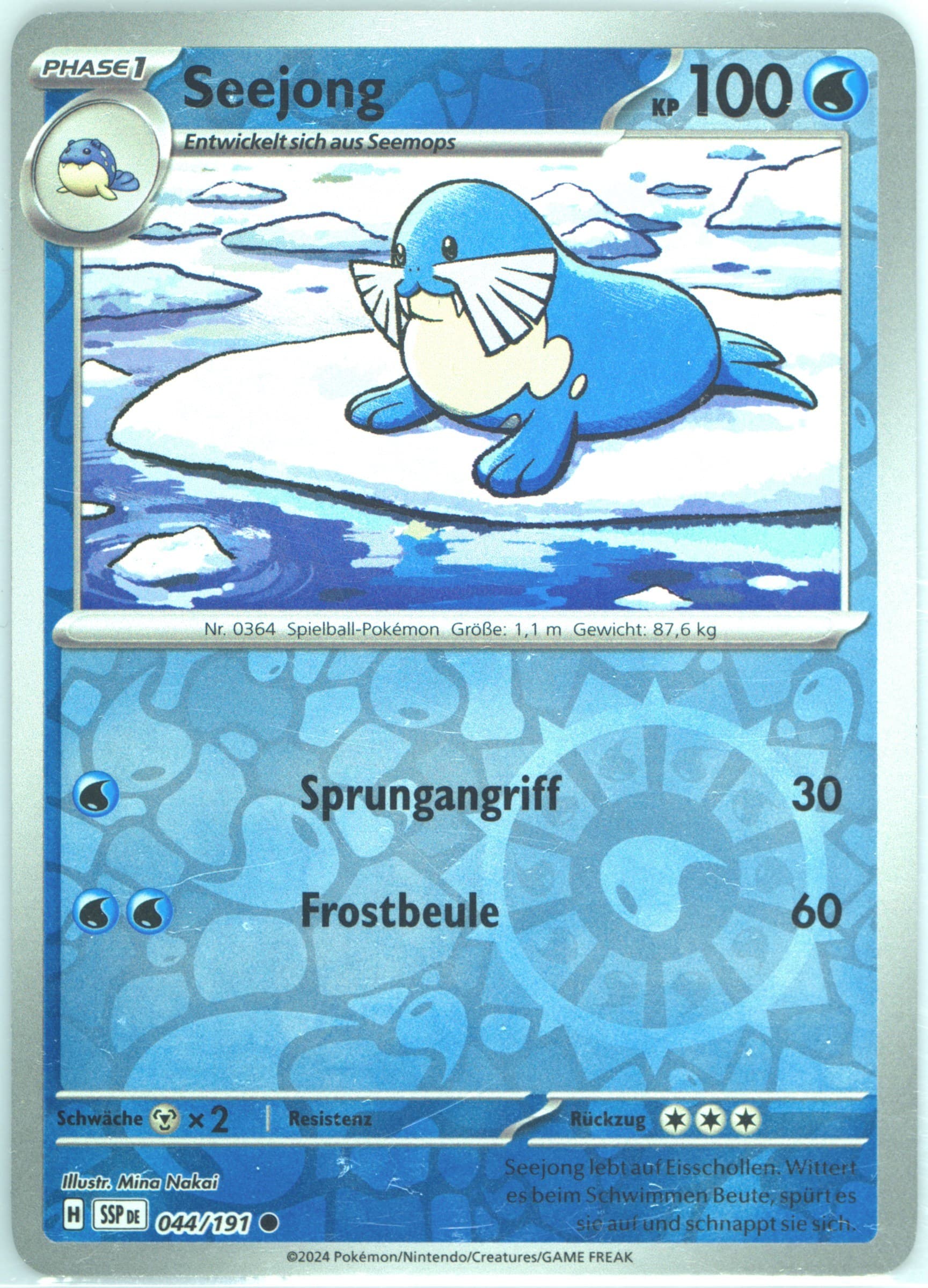 Sealeo Reverse Holo (044) 2024 Pokemon German Ssp de-Surging Sparks
