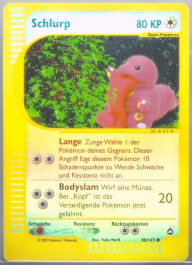 Schlurp-Reverse Foil German (90) 2003 Pokemon Aquapolis