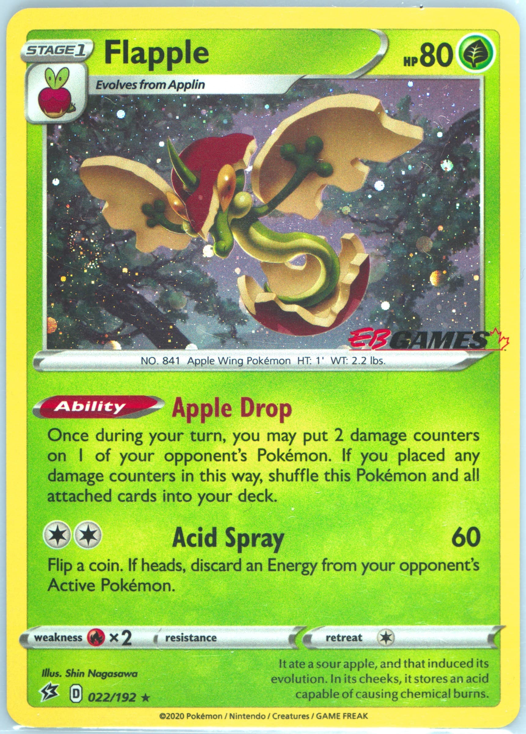Flapple-Holo Cosmos EB Games Exclusive-Canada (022) 2020 Pokemon Sword & Shield Rebel Clash