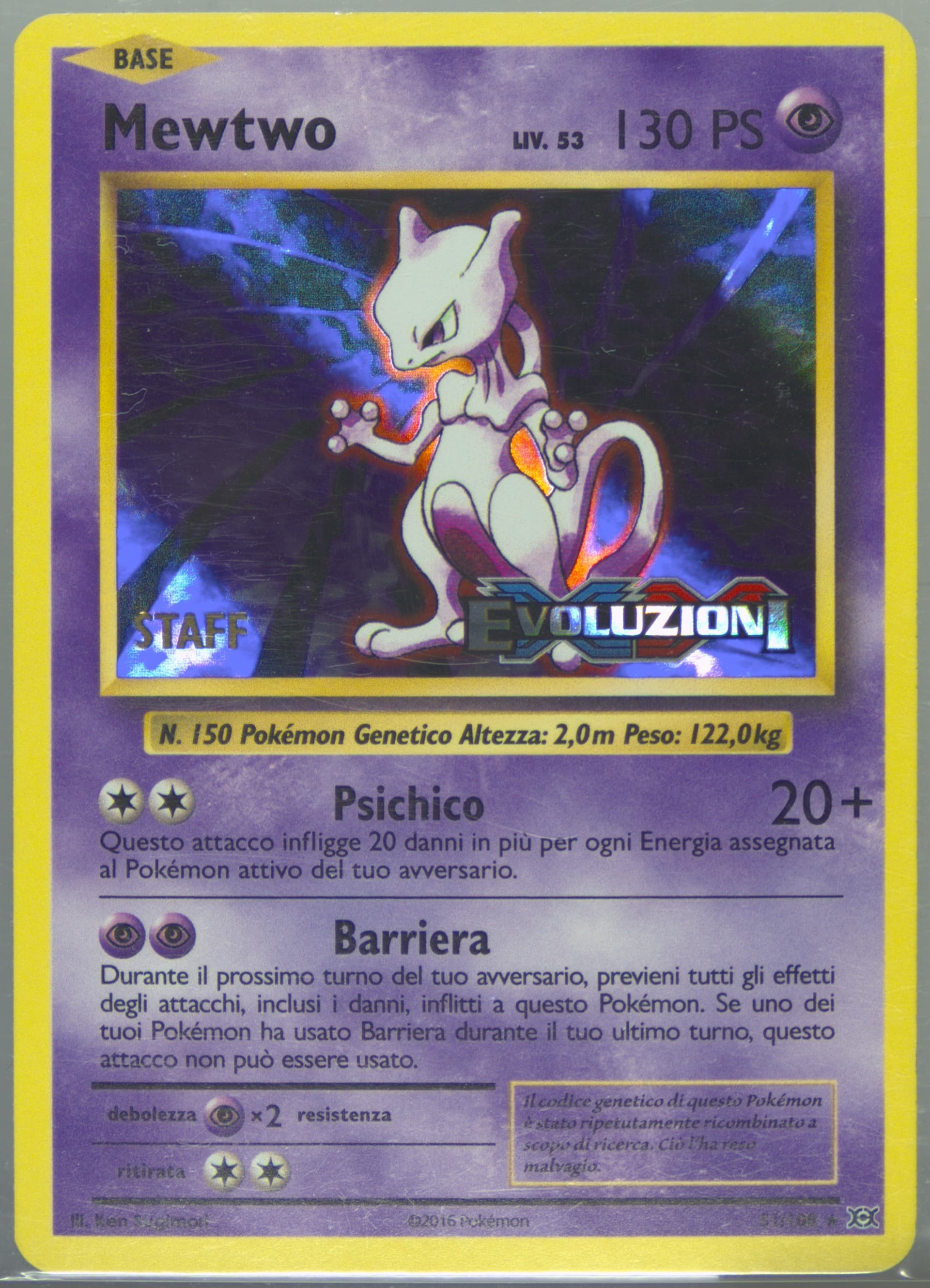 Mewtwo-Holo Prerelease-Staff-Italian (51) 2016 Pokemon XY Evolutions