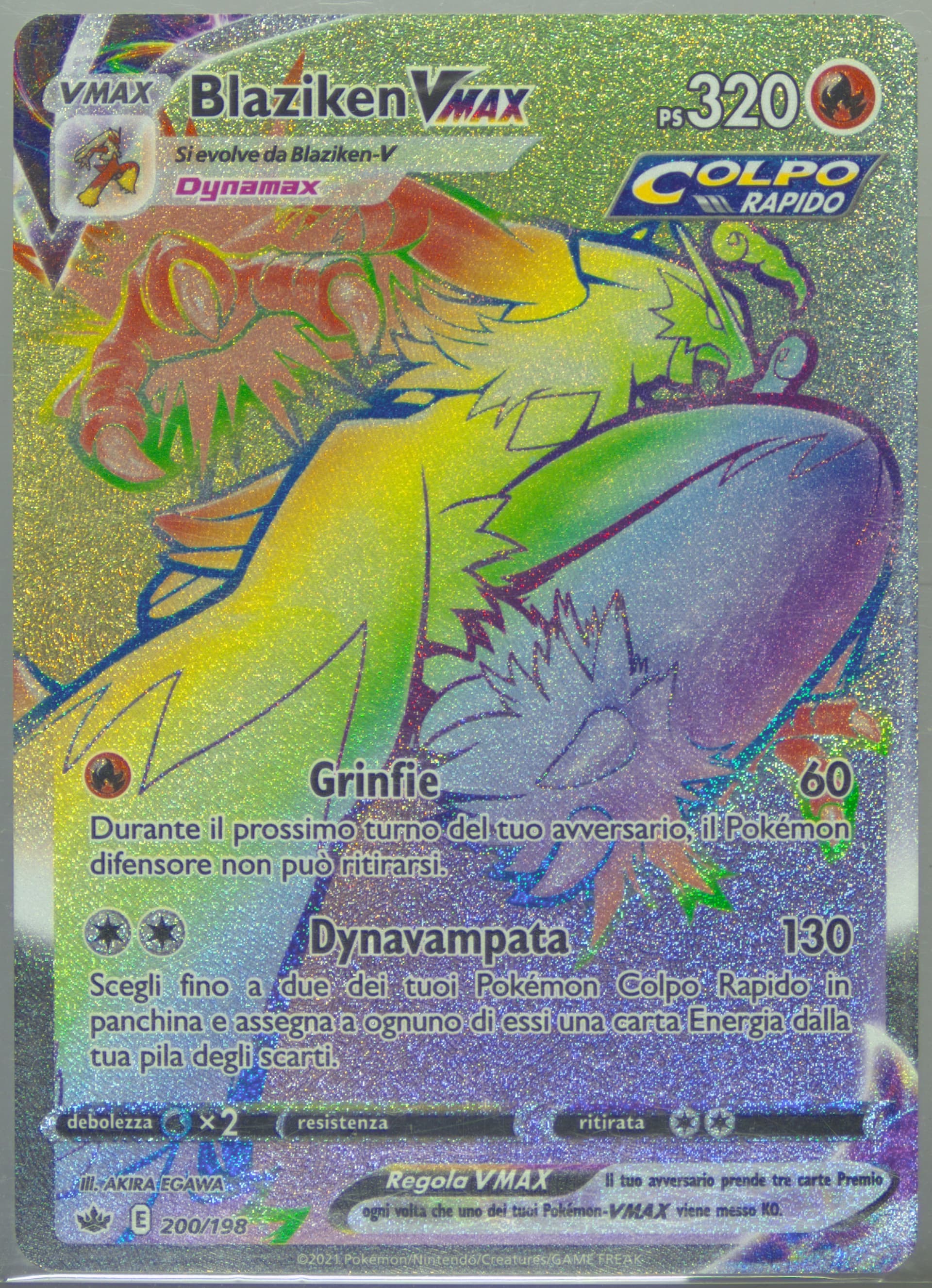 Full Art/Blaziken Vmax Italian-Secret (200) 2021 Pokemon Sword & Shield Chilling Reign