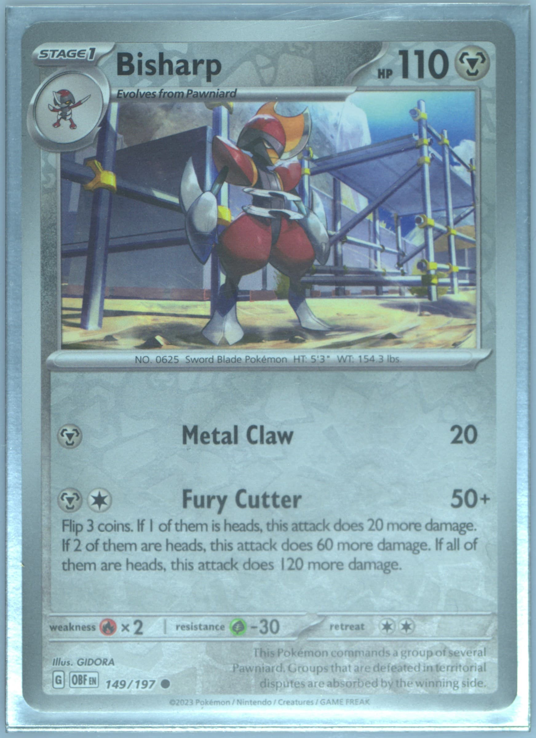 Bisharp Reverse Holo (149) 2023 Pokemon Obf EN-Obsidian Flames